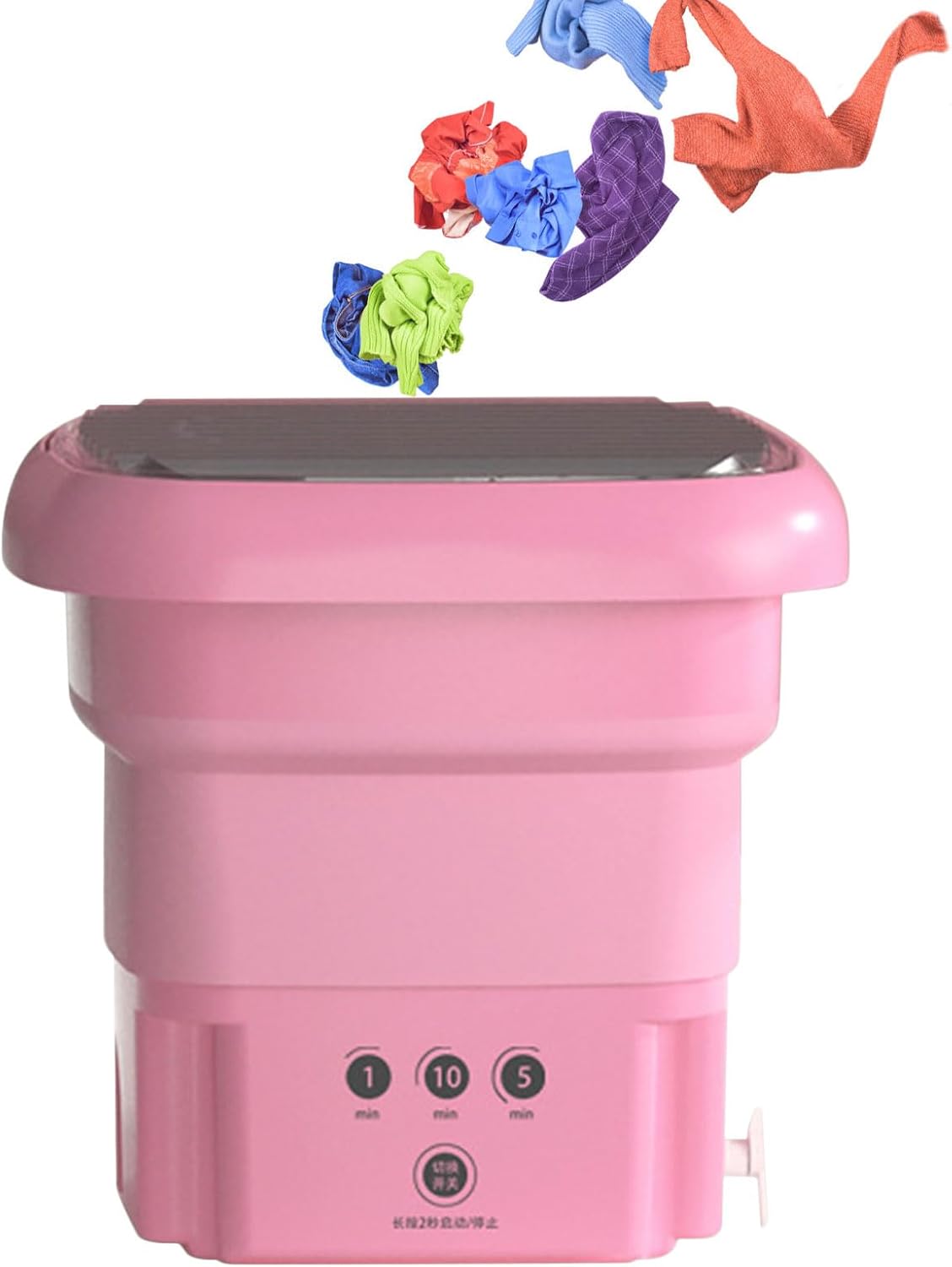 Portable Washing Machine, High Capacity Mini Washer, Foldable Washing Machine with Spin, for Baby Clothes, Underwear or Small Items, Apartment, Dorm, Camping, RV Travel laundry- Gift Choice (Pink)