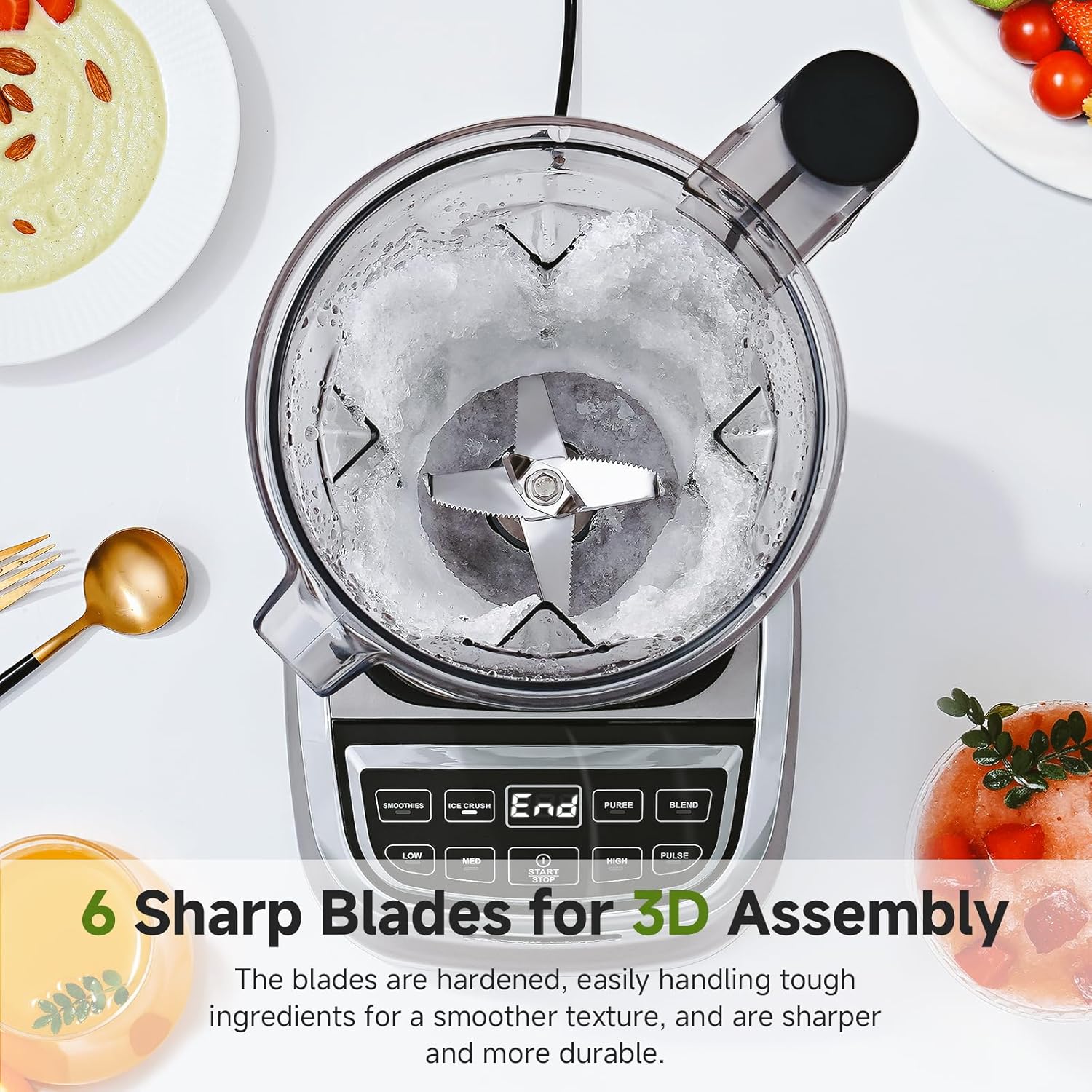 AMZCHEF Professional Blender for Smoothies,4 Functions,1800W Smoothie Blender,63 Oz Pitcher/20-Oz To-go Cup，Ice and Frozen Fruit,Self-Cleaning,High Speed,Grey