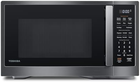 TOSHIBA ML4-EM12PA(BS) Countertop Microwave Oven with Stylish Design As Kitchen Essentials, Smart Sensor, 13 Auto Menus&Mute Function, 1.2 Cu Ft with 12.4