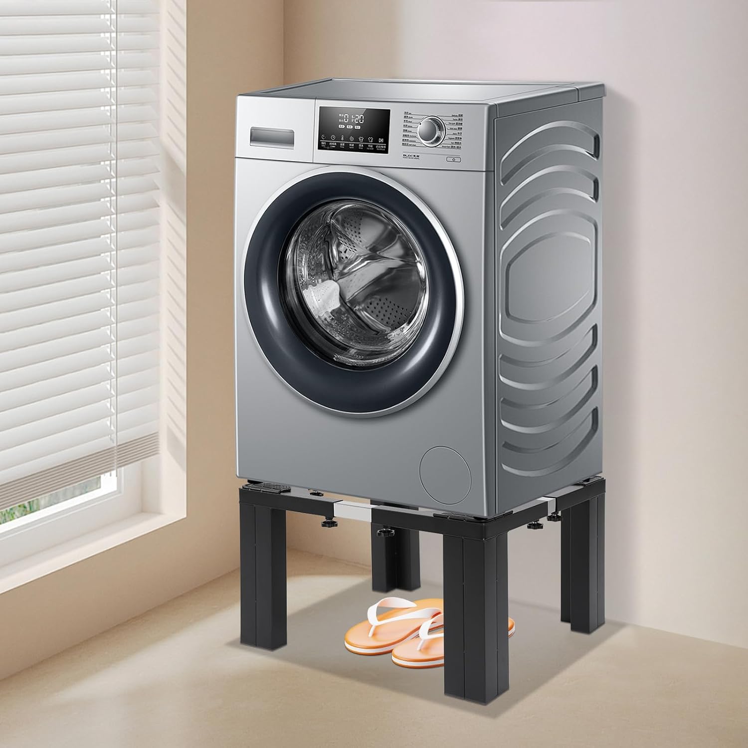 Washing Machine Stand, Dryer Stand, Fridge Stands, Adjustable Furniture Base for Air-conditioner, Household Appliance, Washer, Dryer, Refrigerator Pedestal (White)