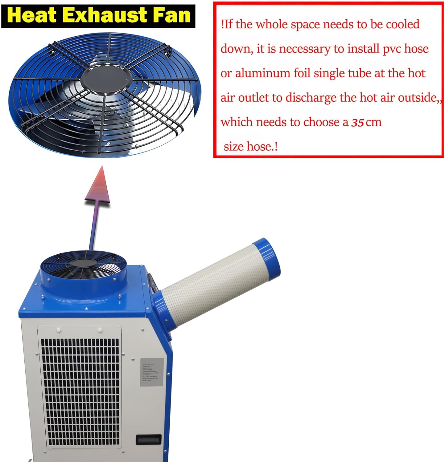 110V 1400W Industrial Air Conditioner 480m³/h Commercial Portable Industrial Spot Cooler Mobile Air Conditioner Single Column 11900BTU