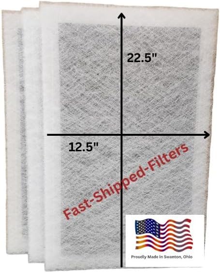 Fast-Shipped-Filters 3 Pack 14x25 Replacement Filter Pads Compatible with Dynamic Air Cleaner 14x25 Refill White