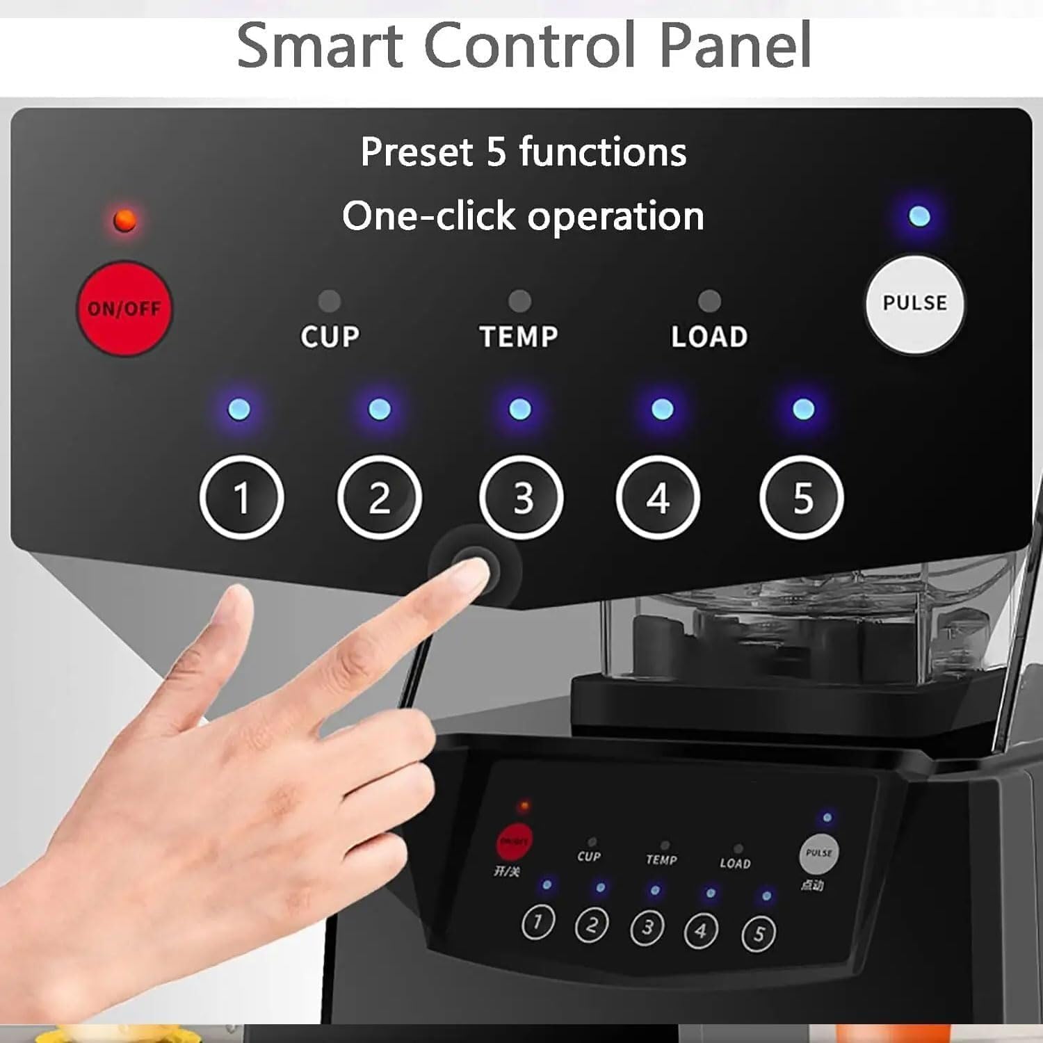 Smoothie Blender,2200W Multifunction Commercial Quiet Blender With Sound Shield,2LProfessional Countertop Blender with 2 cups,Household Quiet Blender,Ice crusher, wall breaker, smoothie making machine