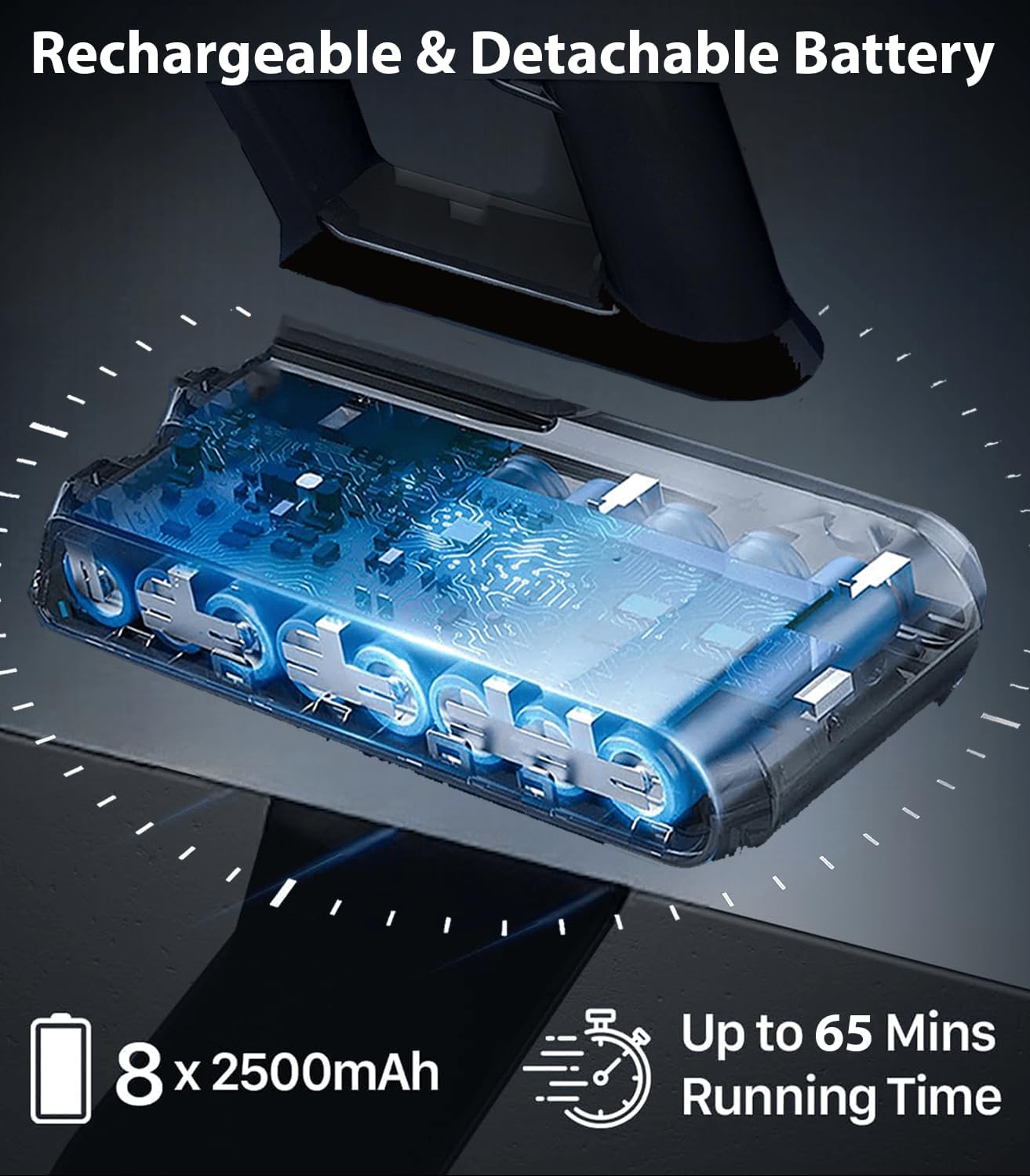 V12 Cordless Vacuum Cleaner, 400W 65Mins Cordless Stick Vacuum Powerful Suction, LED Touch Display, Rechargeable Wireless Handheld Lightweight Vacuum for Home, Hard Floors, Carpet, Car, Pet Hair