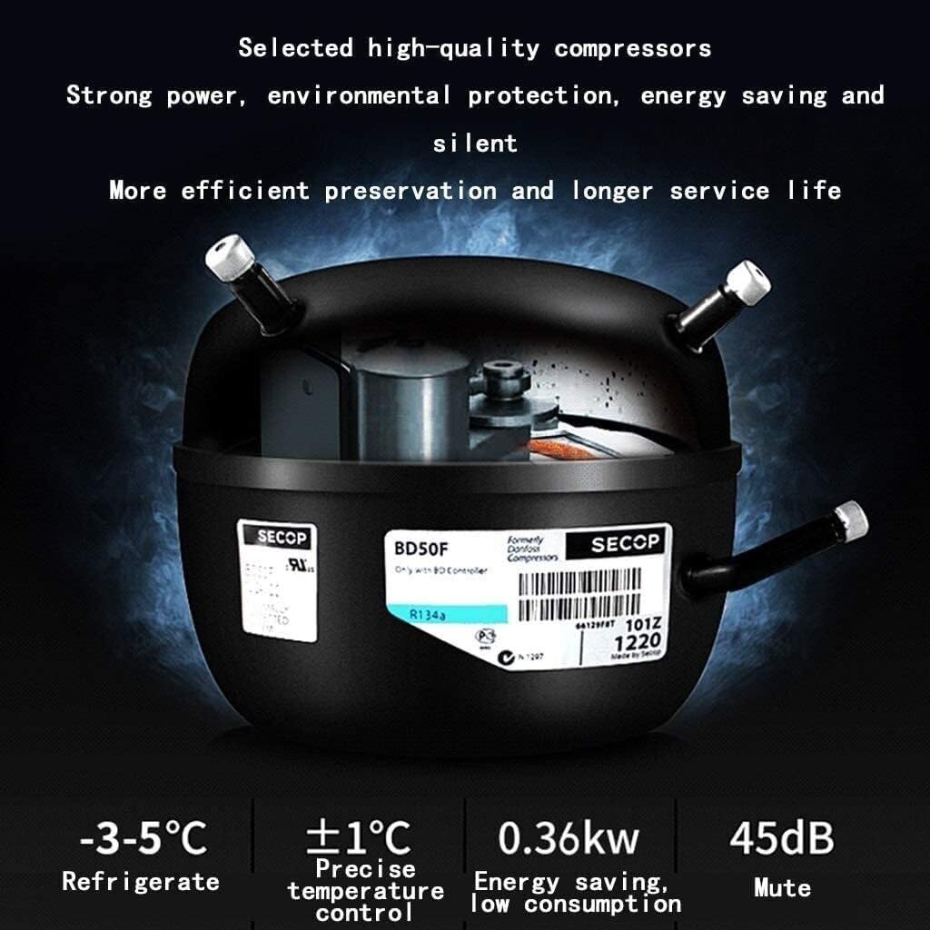 90L Wine Cooler, Adjustable Temperature, Silent Efficient Beverage Food Refrigerator, Multi-Layer Storage, Black(68 * 43 * 40cm)