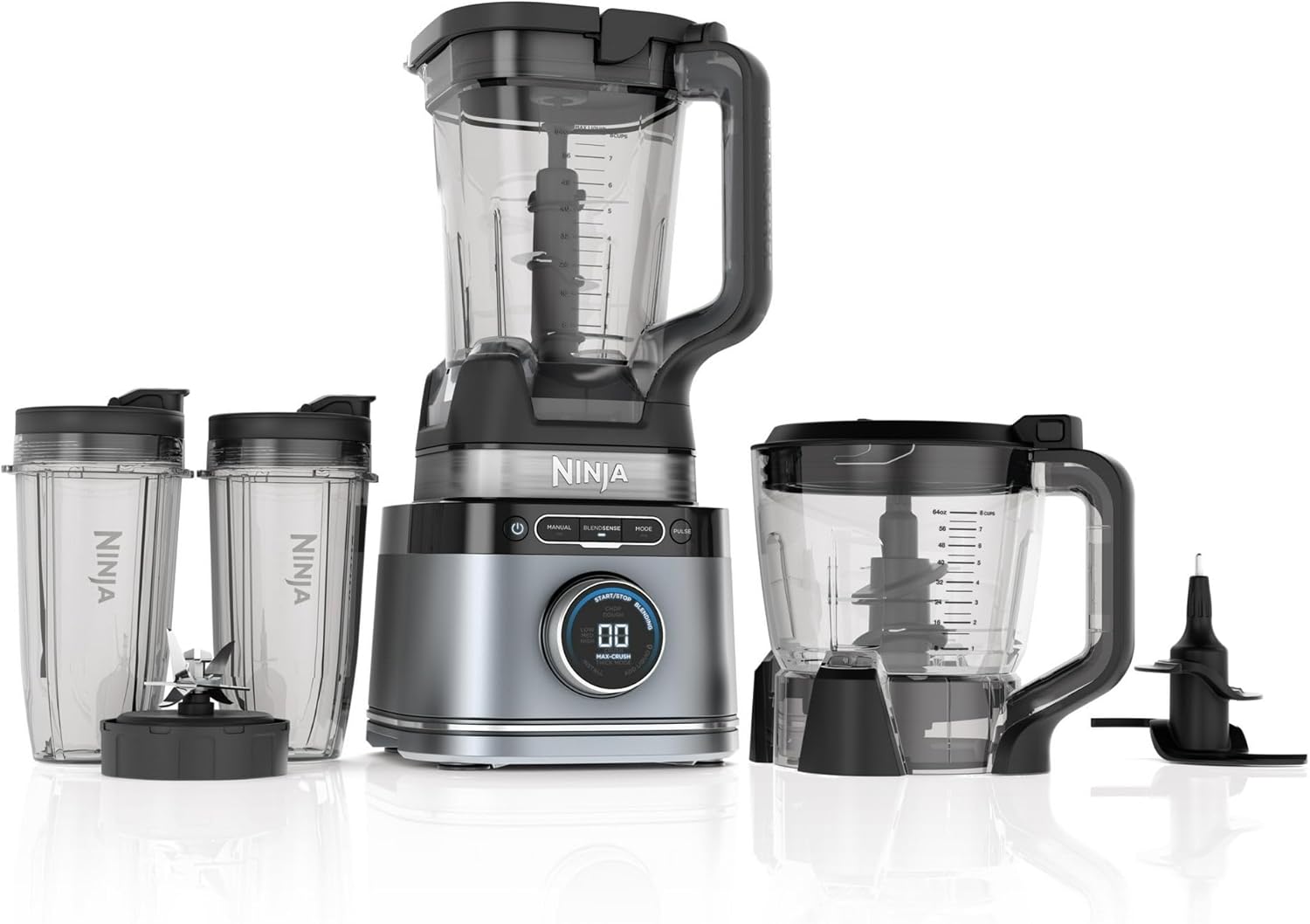 IT'S BRAZILIAN Ninja Detect Kitchen System Blender, Blend, Crush, Chop, Smoothies, BlendSense Technology, 3 Speeds, 1700PW, 72 Oz, TB400 Silver