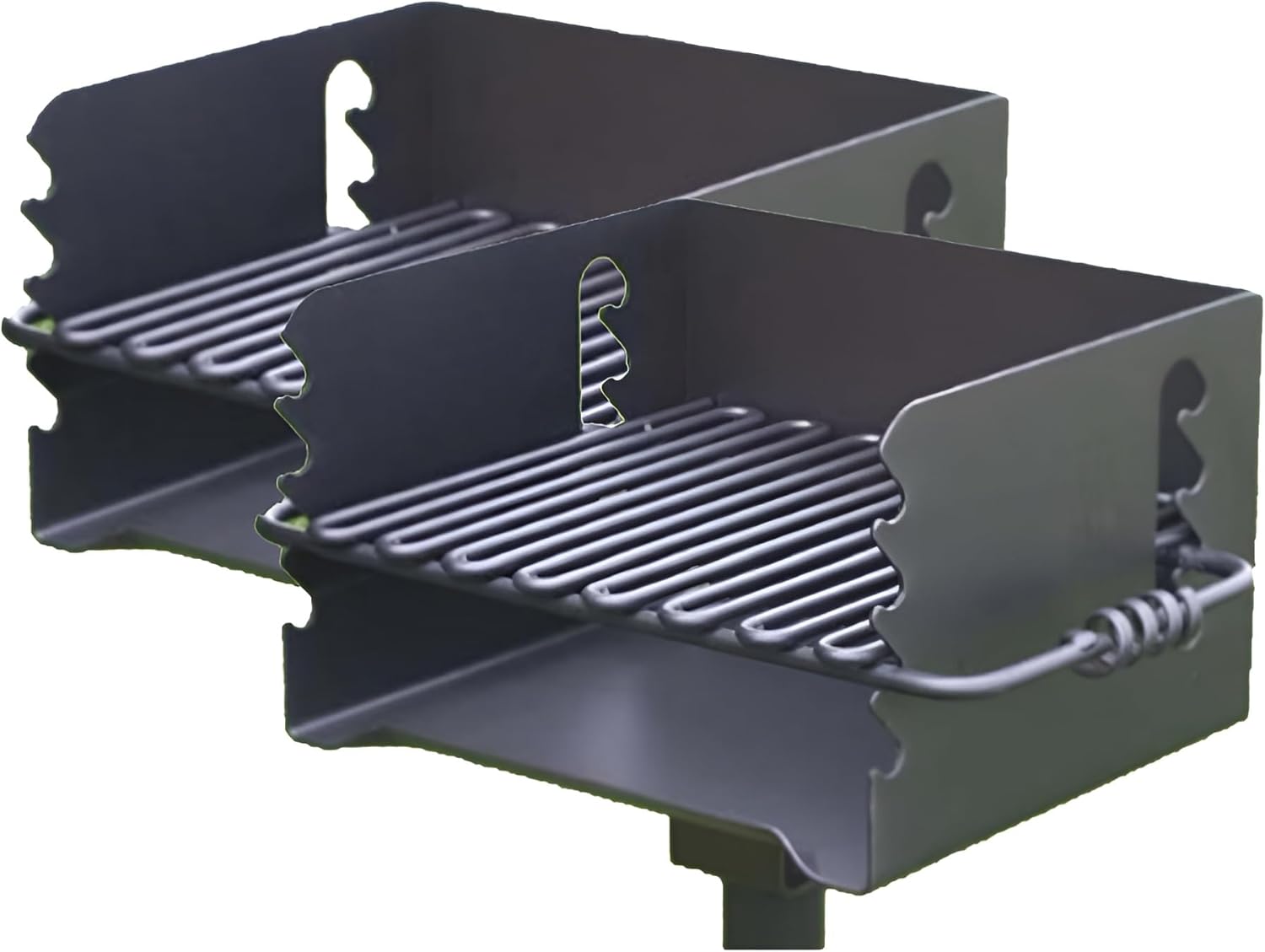 Pilot Rock 2 Pack Charcoal Grill, Park Style BBQ Camping Grill with Swivel, CBP-135