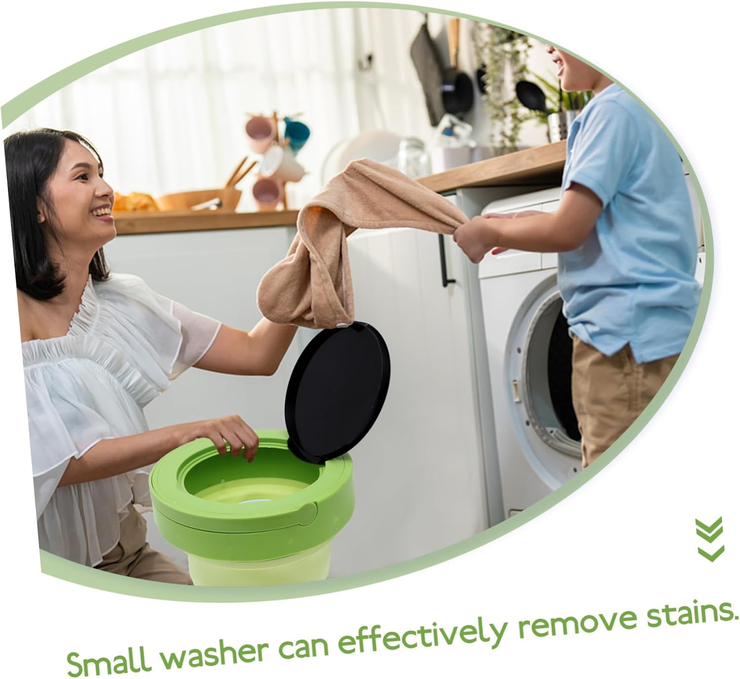 Gadpiparty Portable Washer Foldable Mini Washing Machine for Dorm Apartment Travel Camping High Speed Rotation Small Washer with Strong Power for Efficient Tangle Cleaning Space Saving