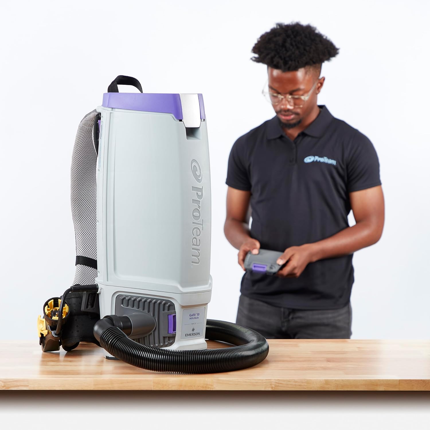 ProTeam GoFit 10 Commercial Backpack Vacuum with 107676 Blower Doors, 1.5 Inch Blower Tool and Hard Surface Tool w/Nylon & Horse Hair Blend Brush Tool Kit, Corded, 107800 + 107676, MegaVac Replacement