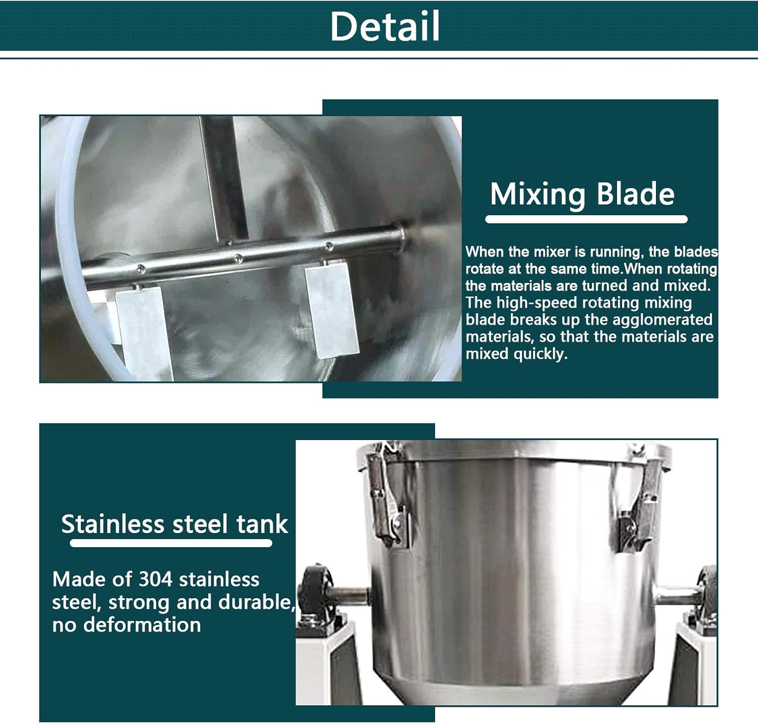 MXBAOHENG 5KG Dry Powder Mixer Powder Blender Particle Mixer Granule Particle Blender (110V, 15L, 5kg)