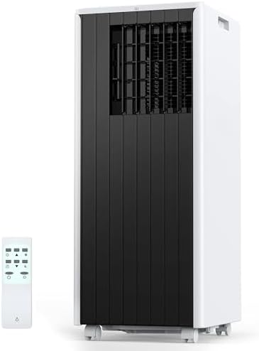 Portable Air Conditioner 8000 BTU, AC Unit Cool Up to 350 Sq.Ft.,3 In 1 Cooling, Dehumidifier, Fan, Remote Control/LED Display/24Hrs Timer/360° Wheels/Installation Kits for Home Office Bedroom, W/B