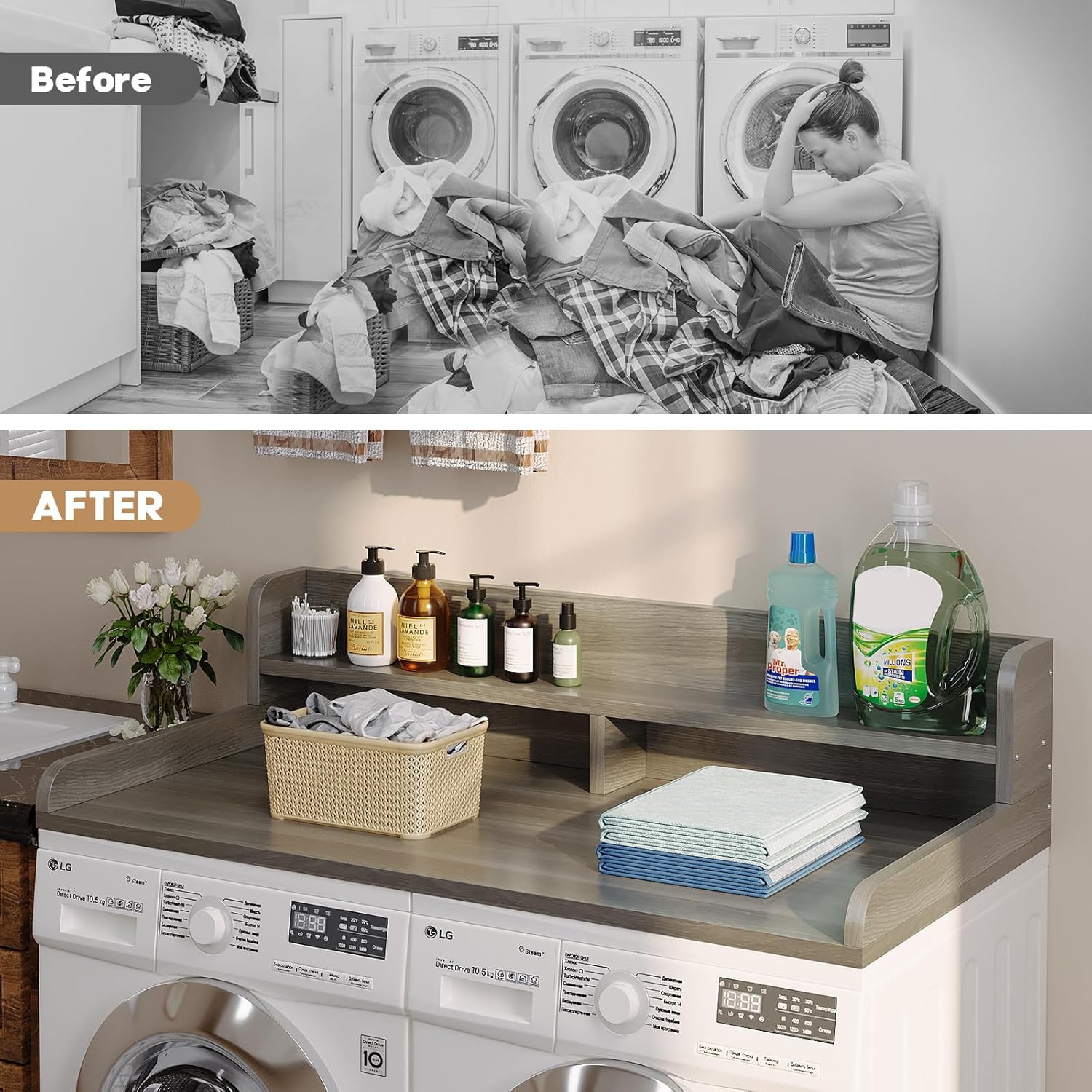 2-Tier Washer Dryer Countertop with 2.75