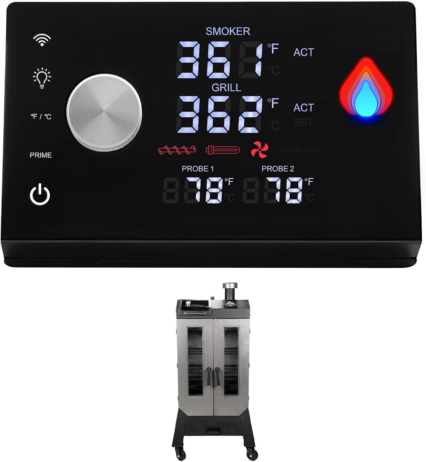 Upgrade PID Controller with WiFi for Pit Boss Platinum Series Brunswick Wood Pellet Vertical Smoker, PID Control Board for Pit Boss PBV5PL Part NO. 80148