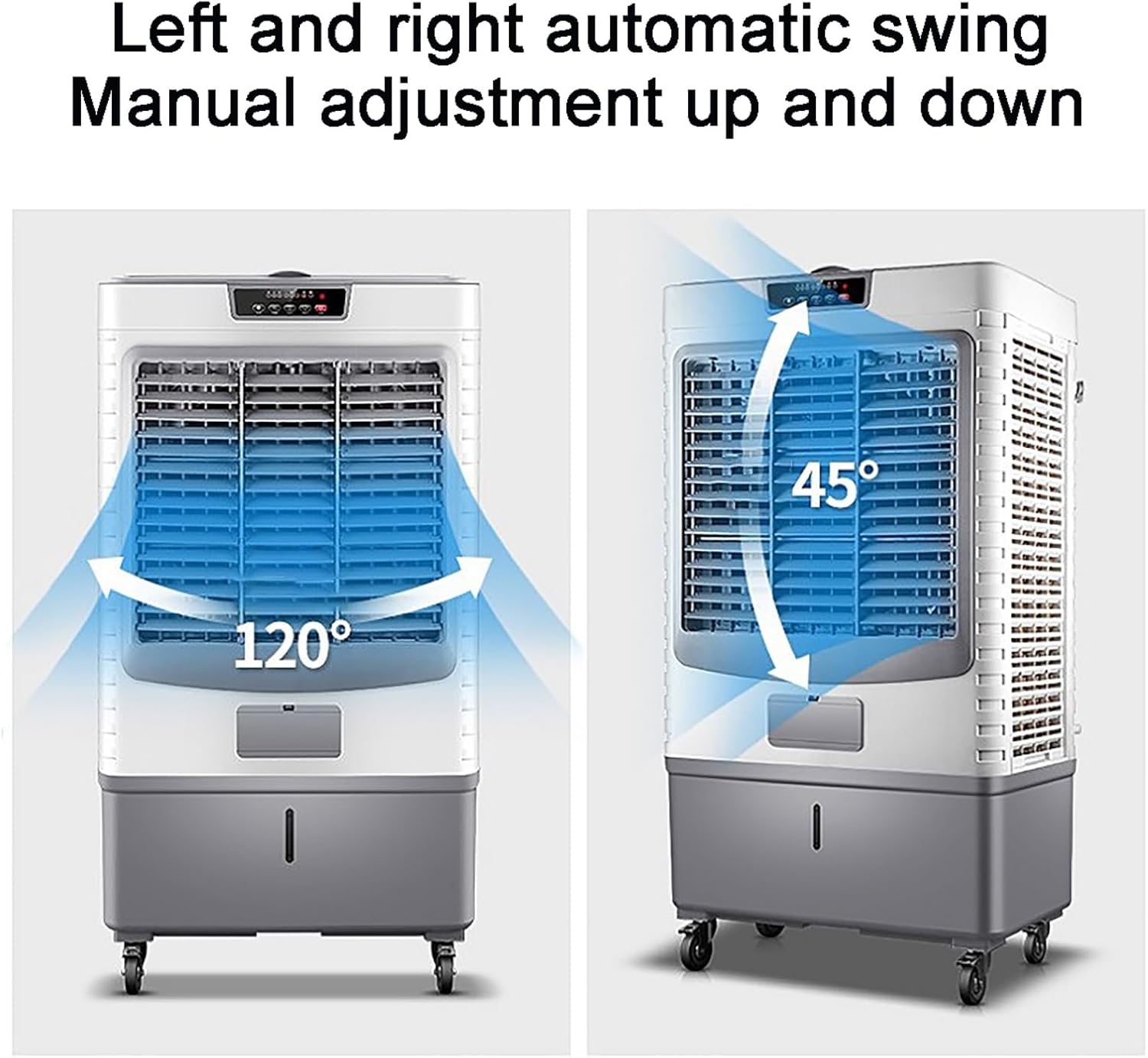 Swamp Cooler with Remote & 8H Timer, 6000CFM Evaporative Air Cooler w/ 13 Gal Water Tank, Portable 3-in-1 Air Conditioner, 3 Speeds & 4 Ice Packs, for Room Garage Patio(60x42x102cm/23.6x16.5x40in)