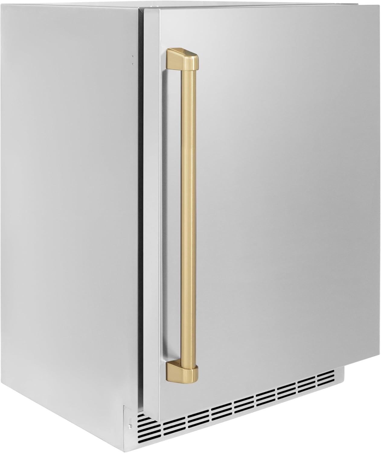 ZLINE Autograph Edition 24 in. Touchstone 151 Can Beverage Fridge With Solid Stainless Steel Door And Champagne Bronze Handle (RBSOZ-ST-24-CB)