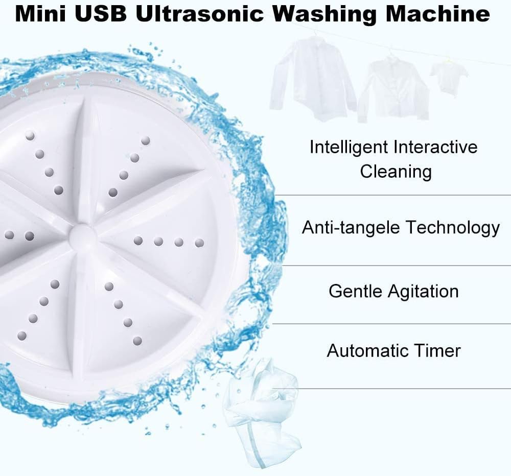 Portable Mini Washing Machine Turbine Washer USB Travel Outdoors Camping Apartment Laundry Washer