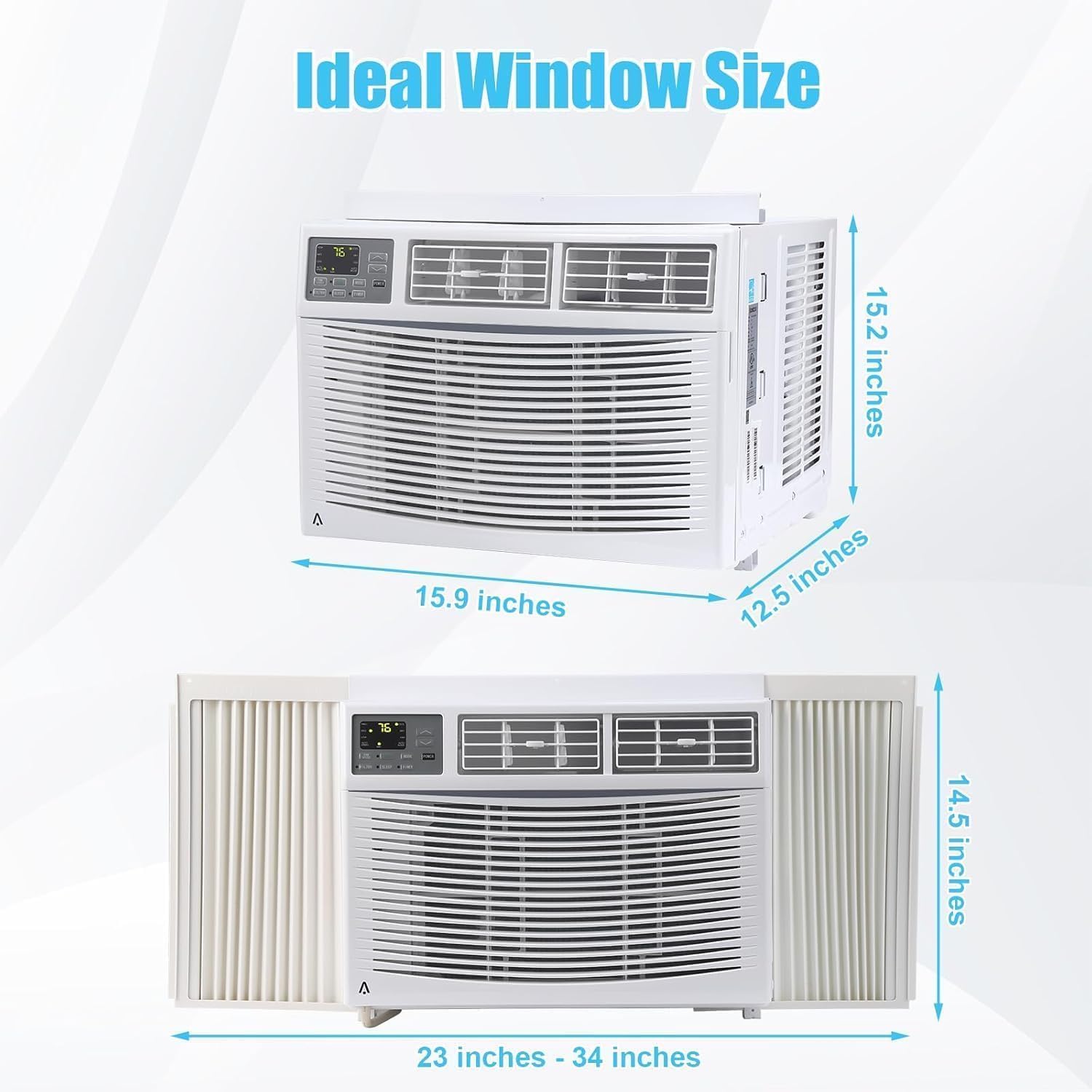 12000 BTU Window Air Conditioner 115V, Fastcooling for 550 Sq.Ft Room, Wi-Fi Enabled Remote Control, Reusable Filter, Perfect for APT, Living Room, Office