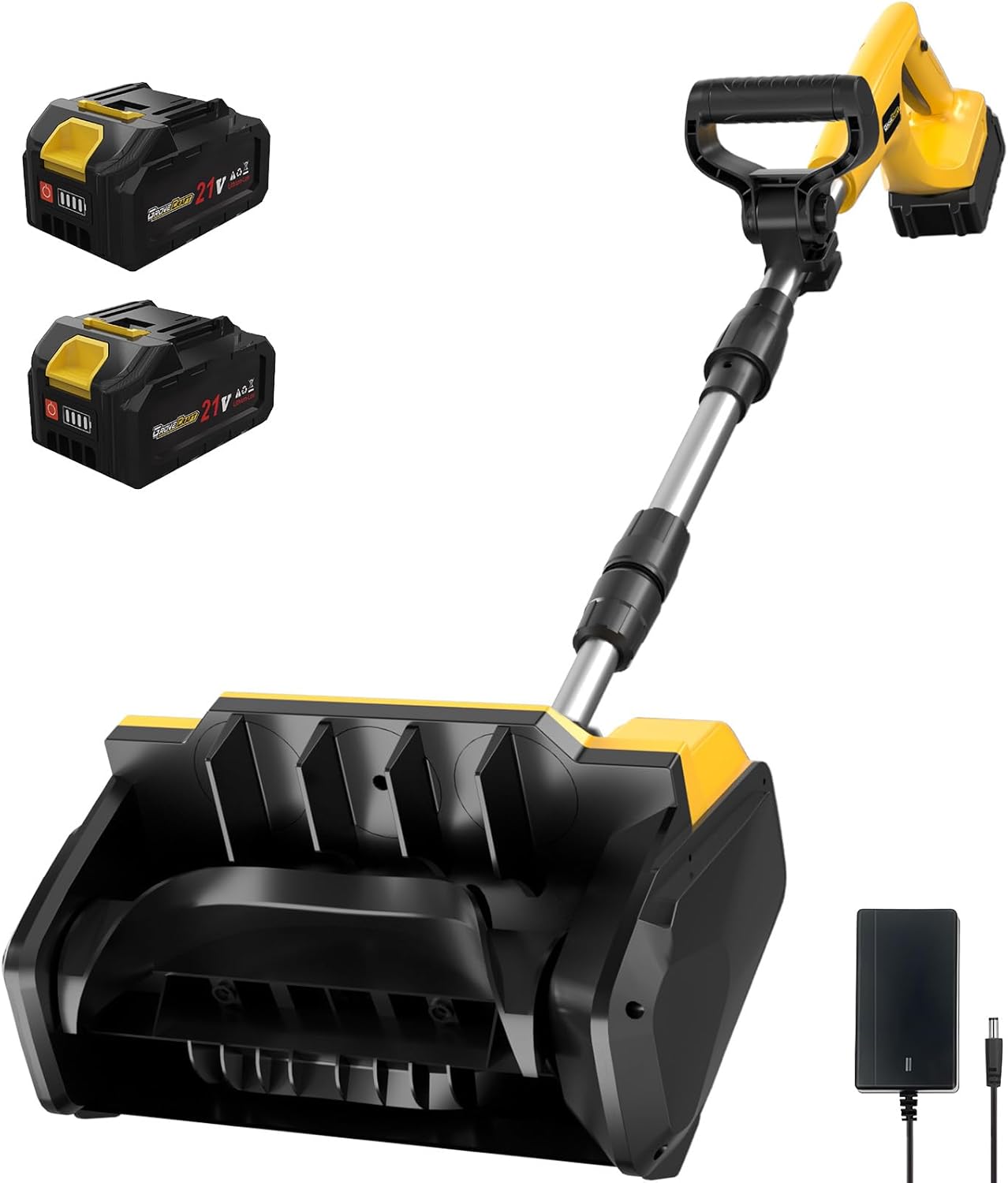 20V 13-Inch Cordless Brushless Snow Shovel, Cordless Snow Blower with Two 4Ah Battery, Battery Snow Blower with Directional Plate, Adjustable Front Handle (2 * 4Ah Battery & Quick Charger Included)