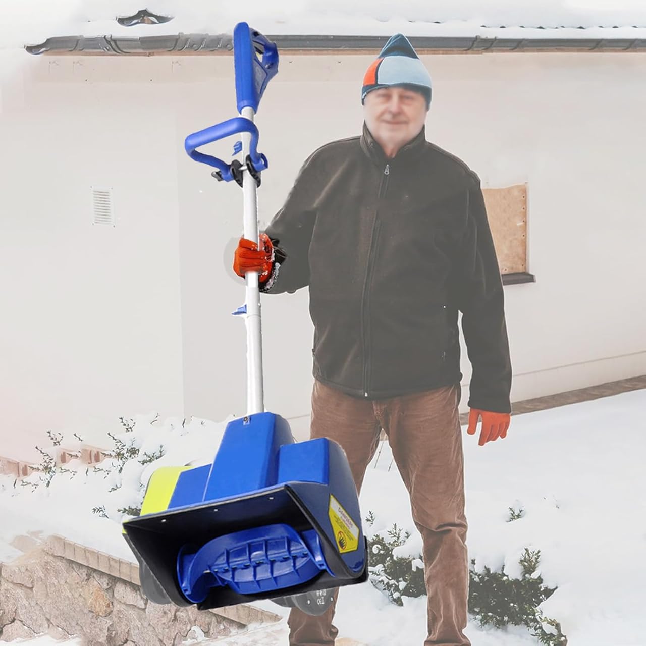 Electric Snow Shovel Cordless 20V 12 Inch Snow Shovel for Driveways, Lightweight Electric Snow Blower with Adjustable Handle (4.0Ah Battery and Charger Included),TwoBattery