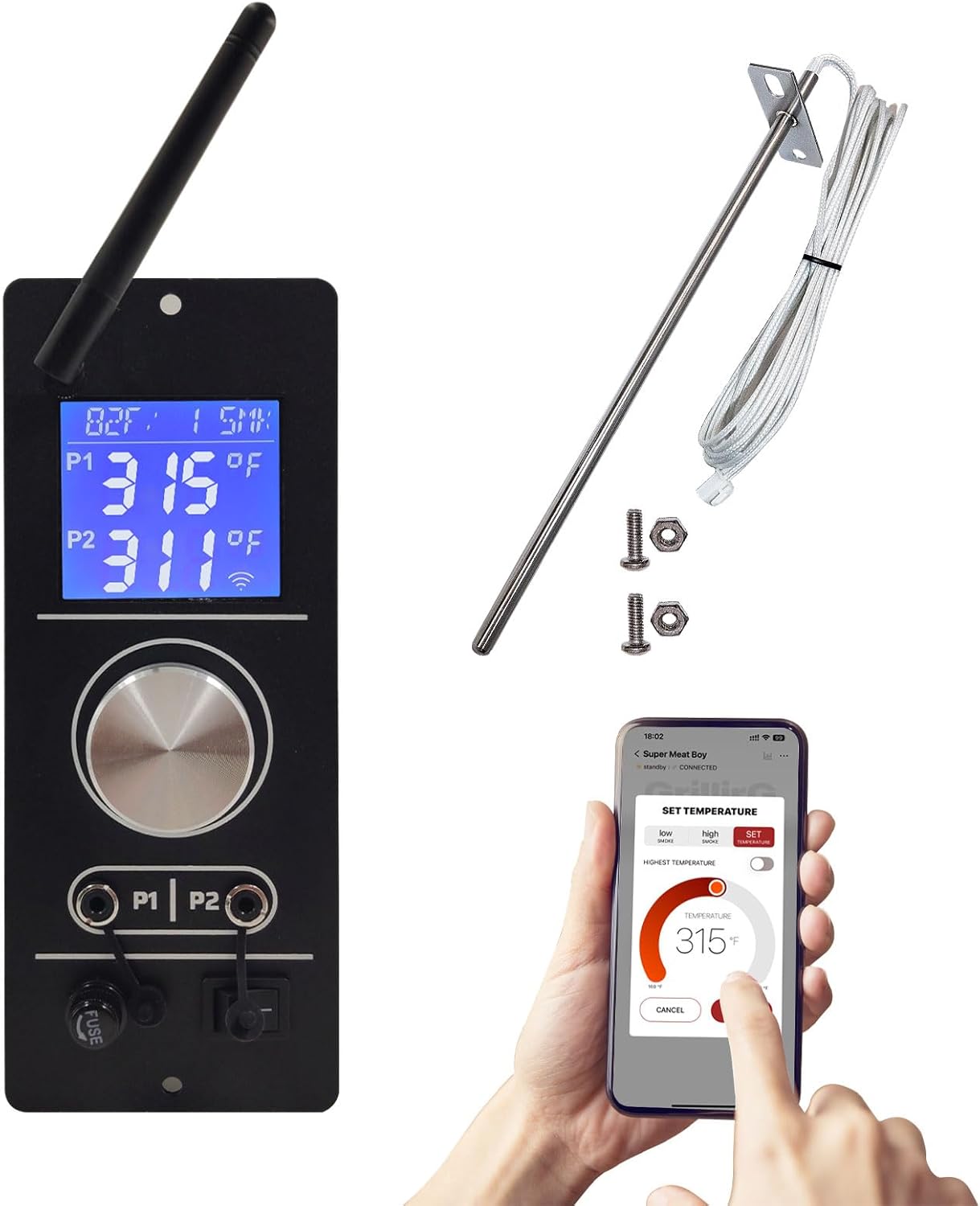 Gen 2 Retro Fit WiFi PID Pellet Grill Controller Replacement with APP Smart Control for Camp Chef Pellet Grill & Smoker PG24-82 Models - Compatible with Pursuit 20, SG24, SGG/SG 30, SGX36, DLX36, XT24