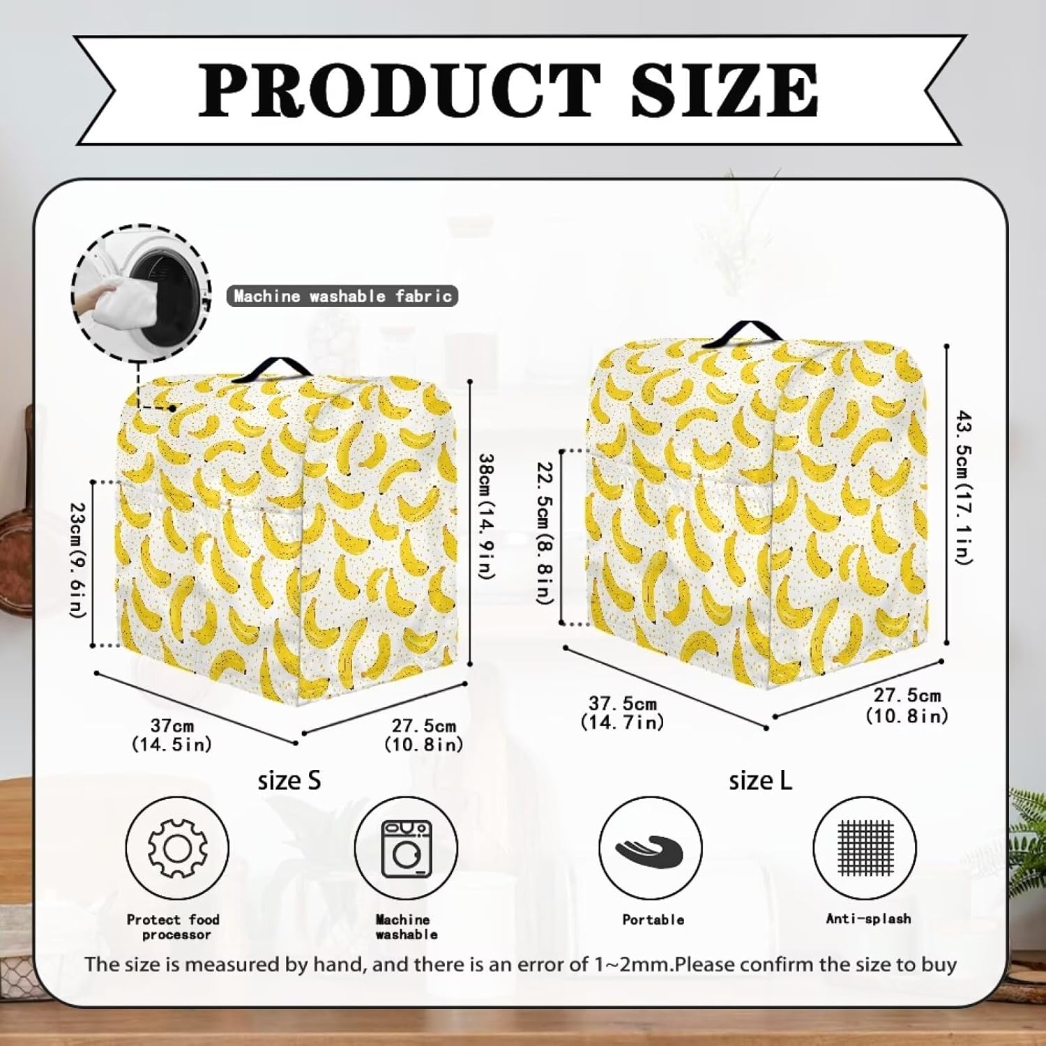 Stand Mixer Cover with Adjustable Drawstring, Banana Stand Blender Dust Cover Large Stnad Blender Cover Universal for Small Kitchen Appliances with Pockets