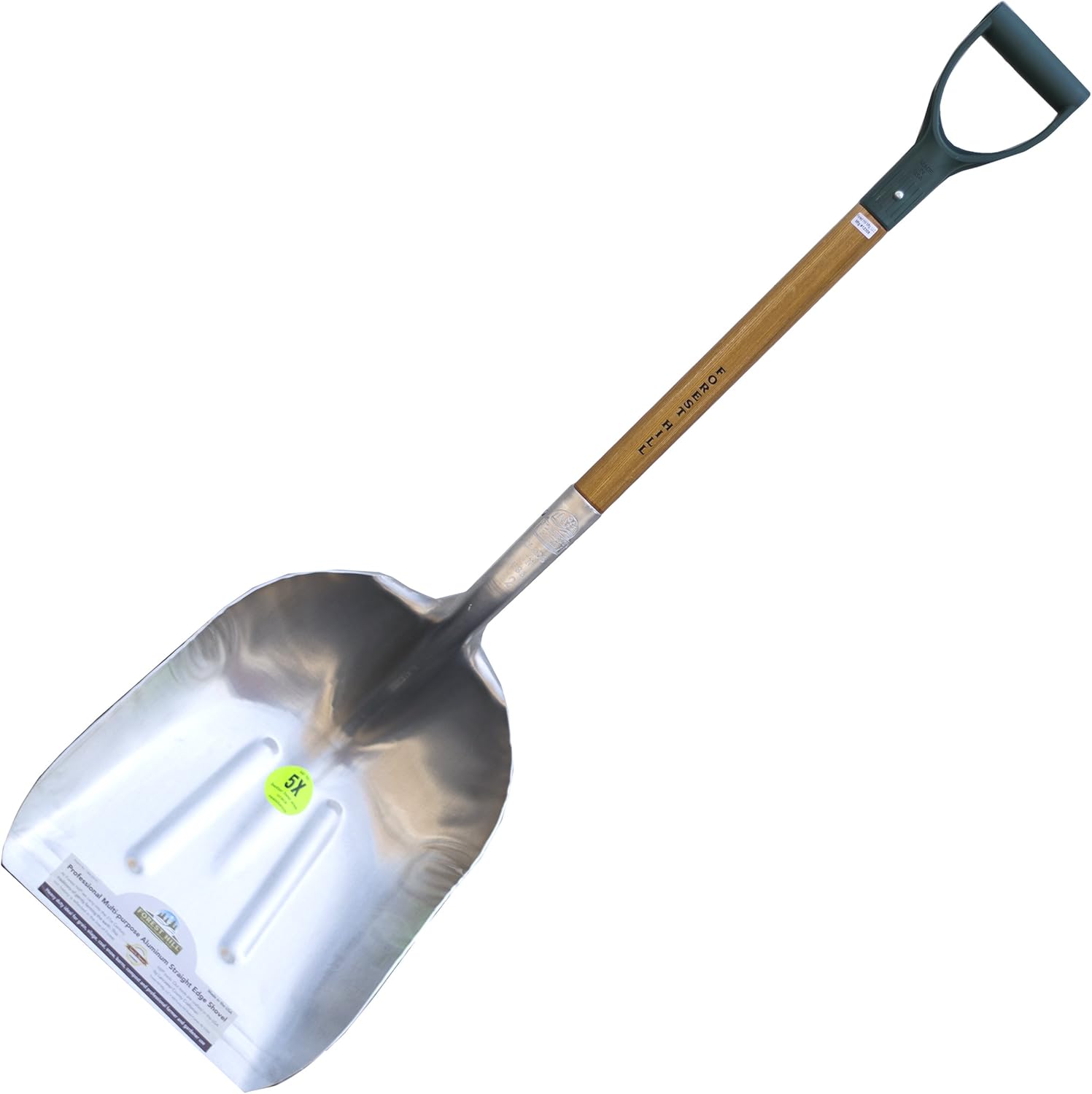 Forest Hill Manufacturing Heavy Duty Professional Aluminum Straight Edge Scoop Shovel (.105 Thick Aluminum, 48-Inch)