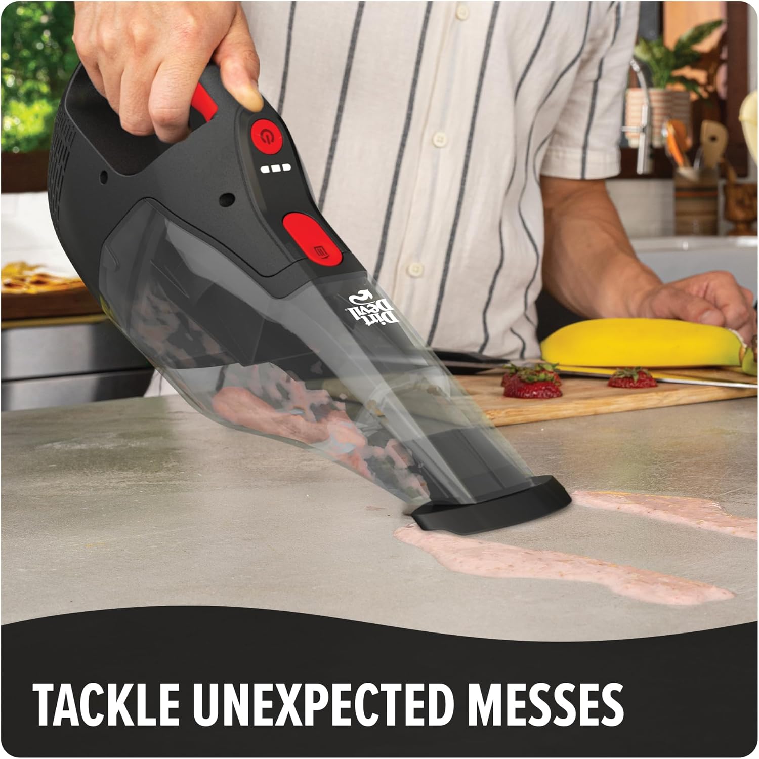 Dirt Devil 16V Cordless Handheld Vacuum Cleaner, Powerful Suction, Lightweight, Hand Vac for Wet and Dry Pickups, Includes Crevice Tool and Rechargeable Battery, Portable Vacuum Cleaner