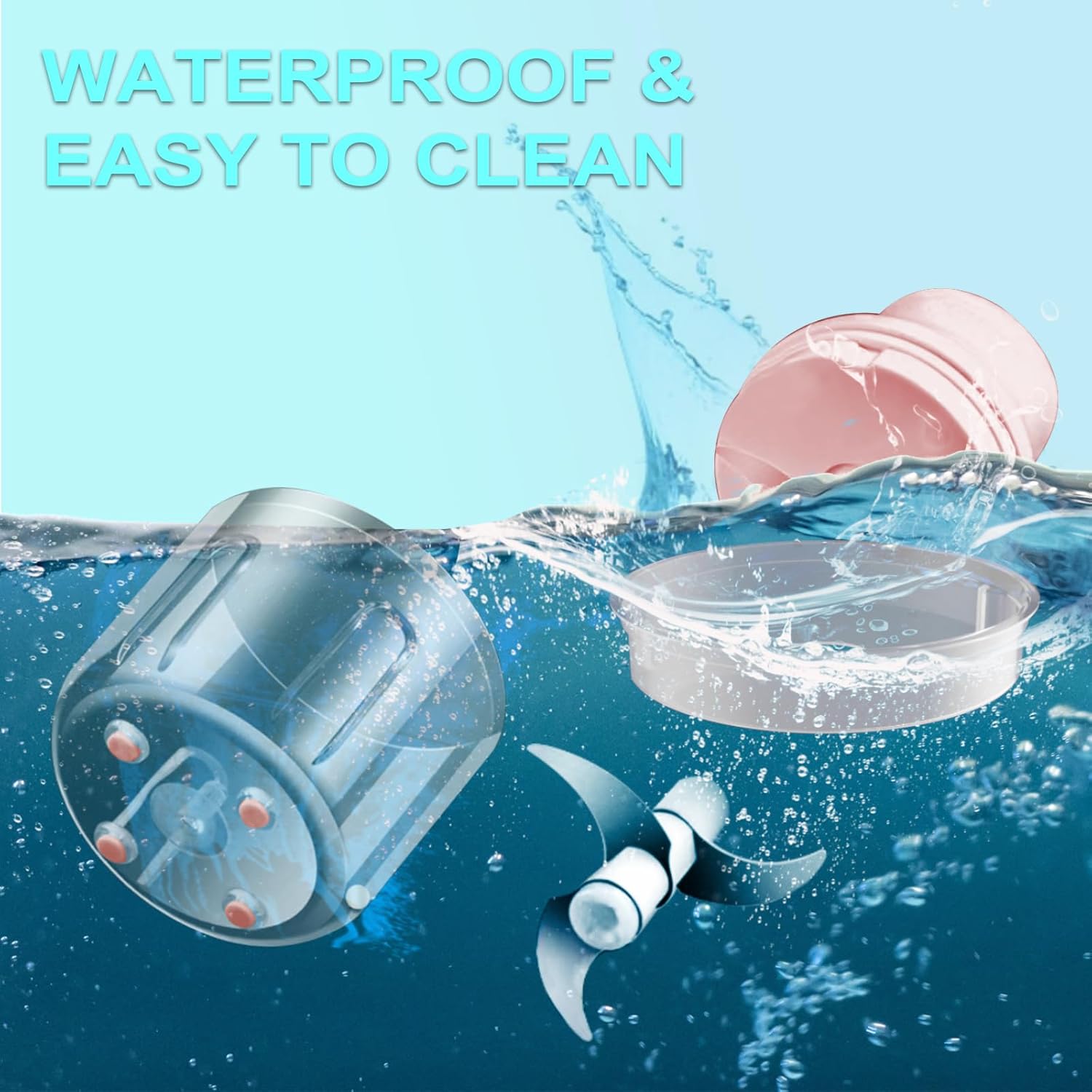 Vegetable Chopper, 100ML Electric Garlic Chopper, Rechargeable Mini Blender, Powerful Small Food Processor, Blender to Vegetable, Wireless Food Cutter for Ginger, Chili, Fruit, Meat, etc（Pink）