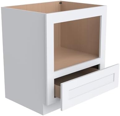 Microwave Base Cabinet – Solid Wood Shaker Style Kitchen Storage Base Unit with Drawer & Soft-Close Doors, RTA Pantry Cupboard for Dining Room, Coffee Bar 30