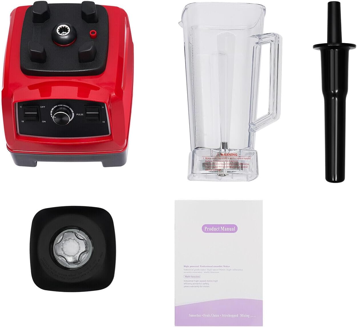 Xuthusman 3HP 2 Liter Professional Milkshake & Juice Blender - Heavy Duty Commercial Power Blender - Smoothie Mixer - 2200W - Red