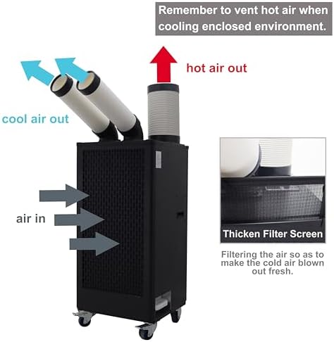 TECHTONGDA Industrial Spot Cooler Air Conditioner Commercial Mobile Outdoor Cooling Aircon 220V Double Columns 780m³/h