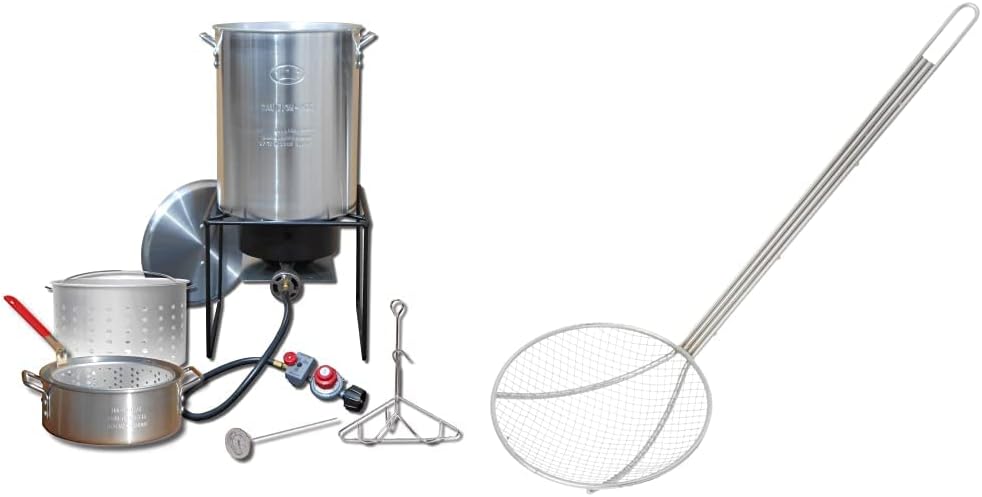 King Kooker Propane Outdoor Fry Boil Package with Fry Pan, Skimmer, and 2 Pots