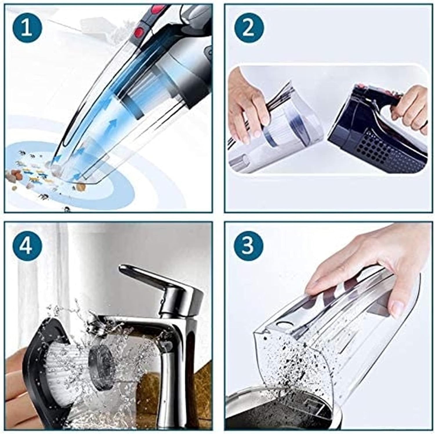 Wet Dry Vacuum Cleaner,120W High Power Portable Hand Vacuum Cleaner,Mini Vacuum Handheld Portable Vacuum for Cars