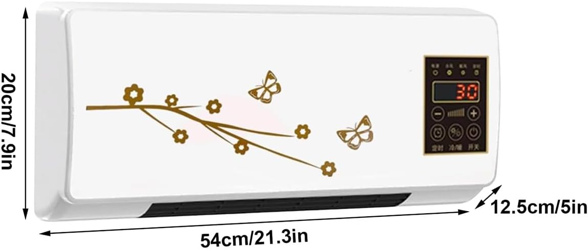 Generic Portable Small Wall-Mounted Air Conditioner, Mini Fan With Cooling & Heating, Remote Control, Air Cooling Heating Fan For Room, Bedroom, Office, Home, White