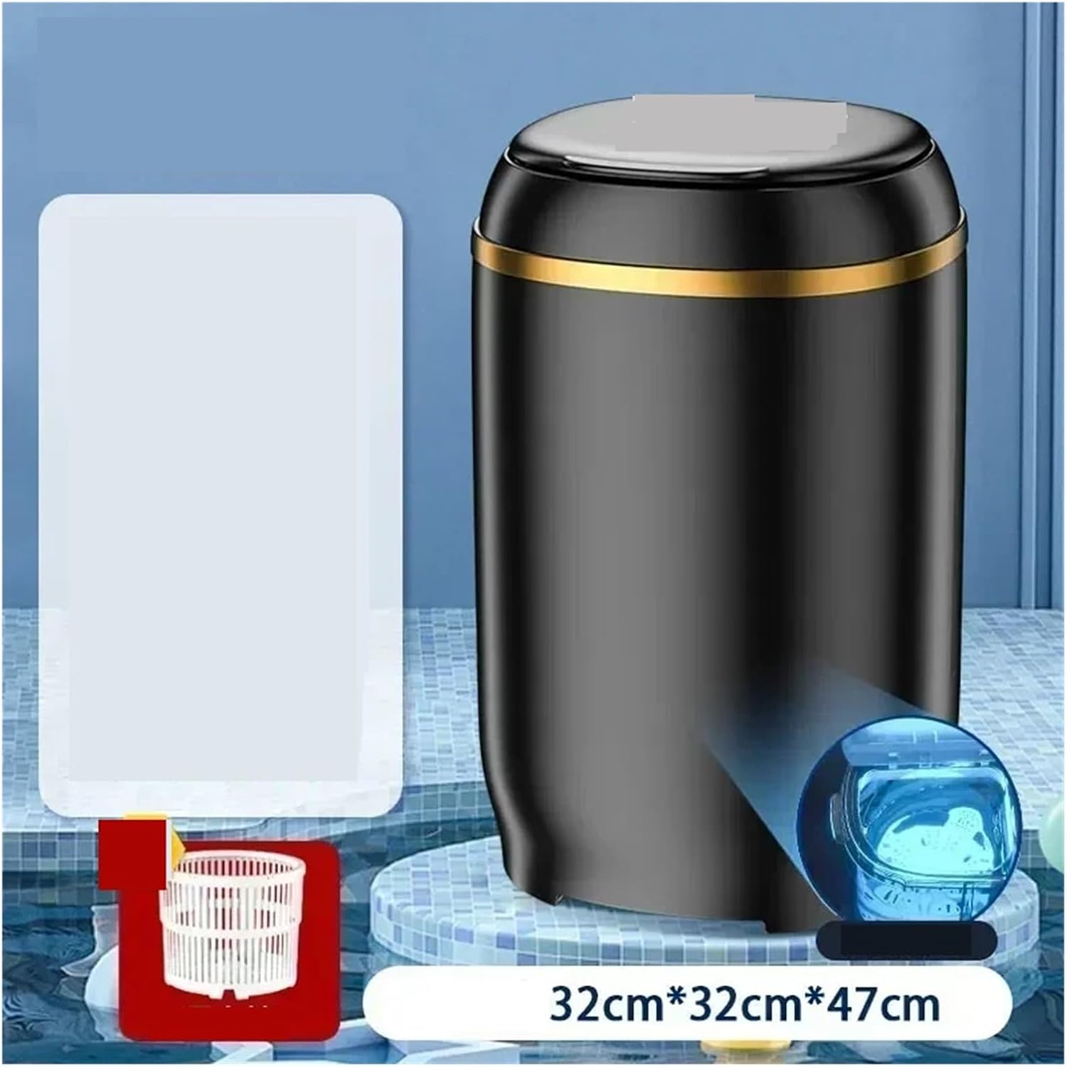 Portable Automatic Washing Machine For Household Fantastic For Washing Underwear And Socks,for Travel,Camping, RV & Dorms(White)