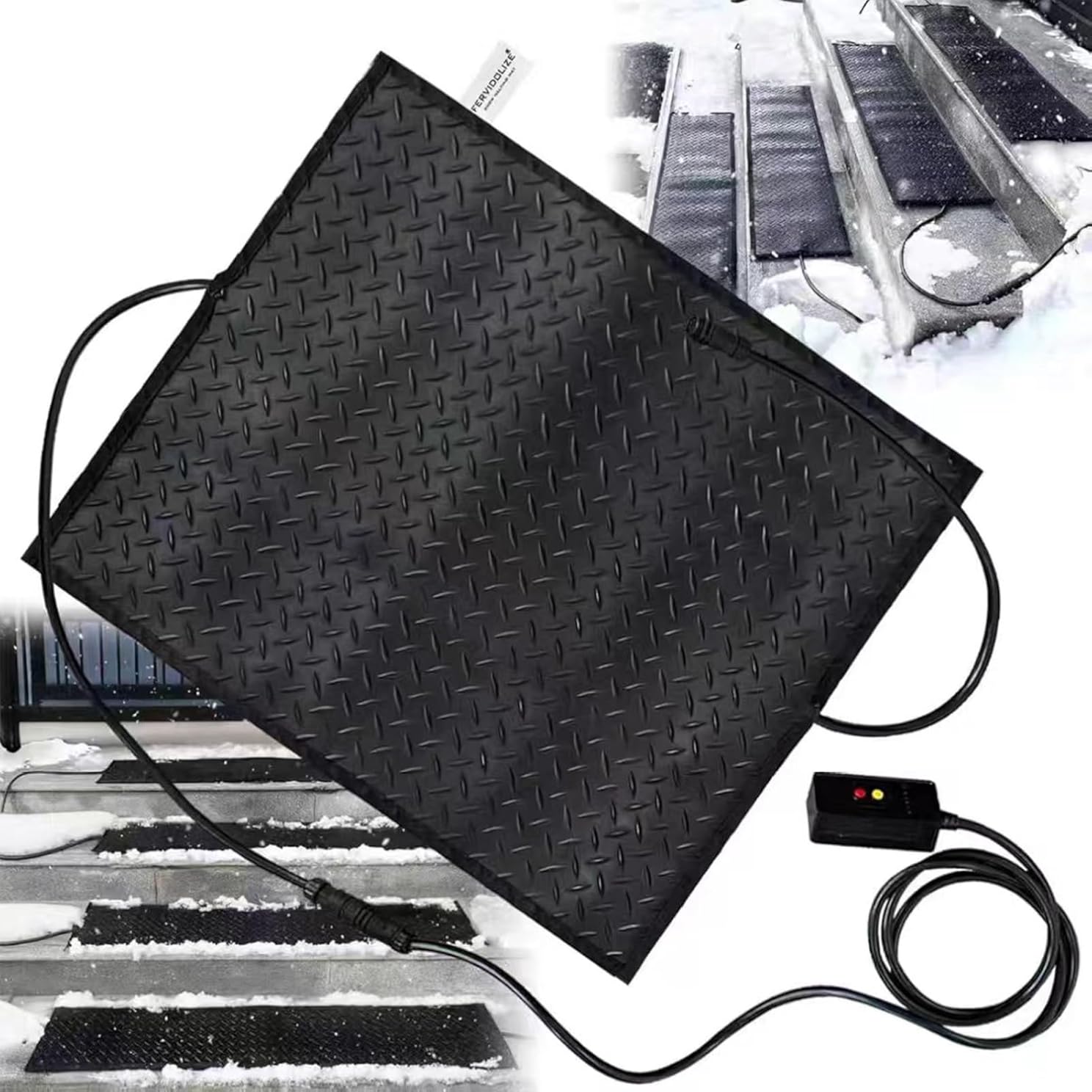 Snow-Melting Pads, Outdoor Anti-Slip Pads, roof de-Icing and Snow-Melting Heating Pads are Used for Stairs/Roads/Decks/driveways(40x360cm/15.7x142in)