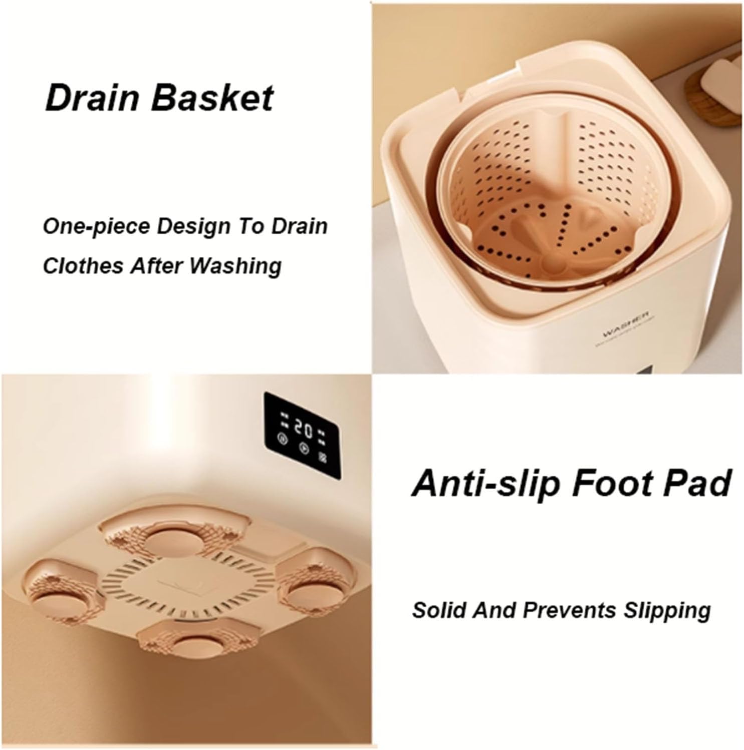 7L Compact Washer Portable Washing Machine, Small Washer For Underwear,Baby Clothes,Pet Garments Or Other Small Items, Saving Space Washing Machines