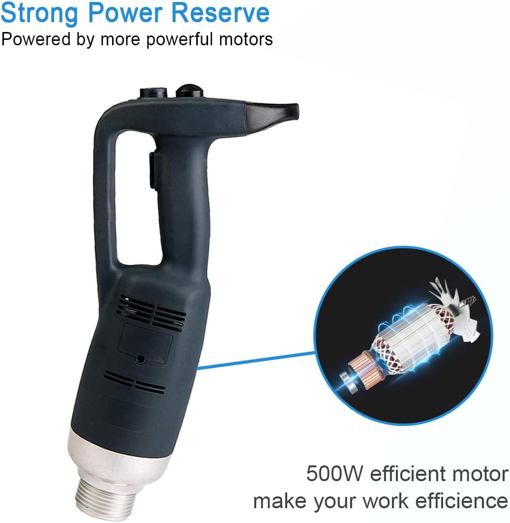 20 in Heavy Duty Immersion Blender for Kitchen Commercial Mixer Electric 500W Detachable Shaft Adjustable Variable Speed Emulsifier Blender Handheld