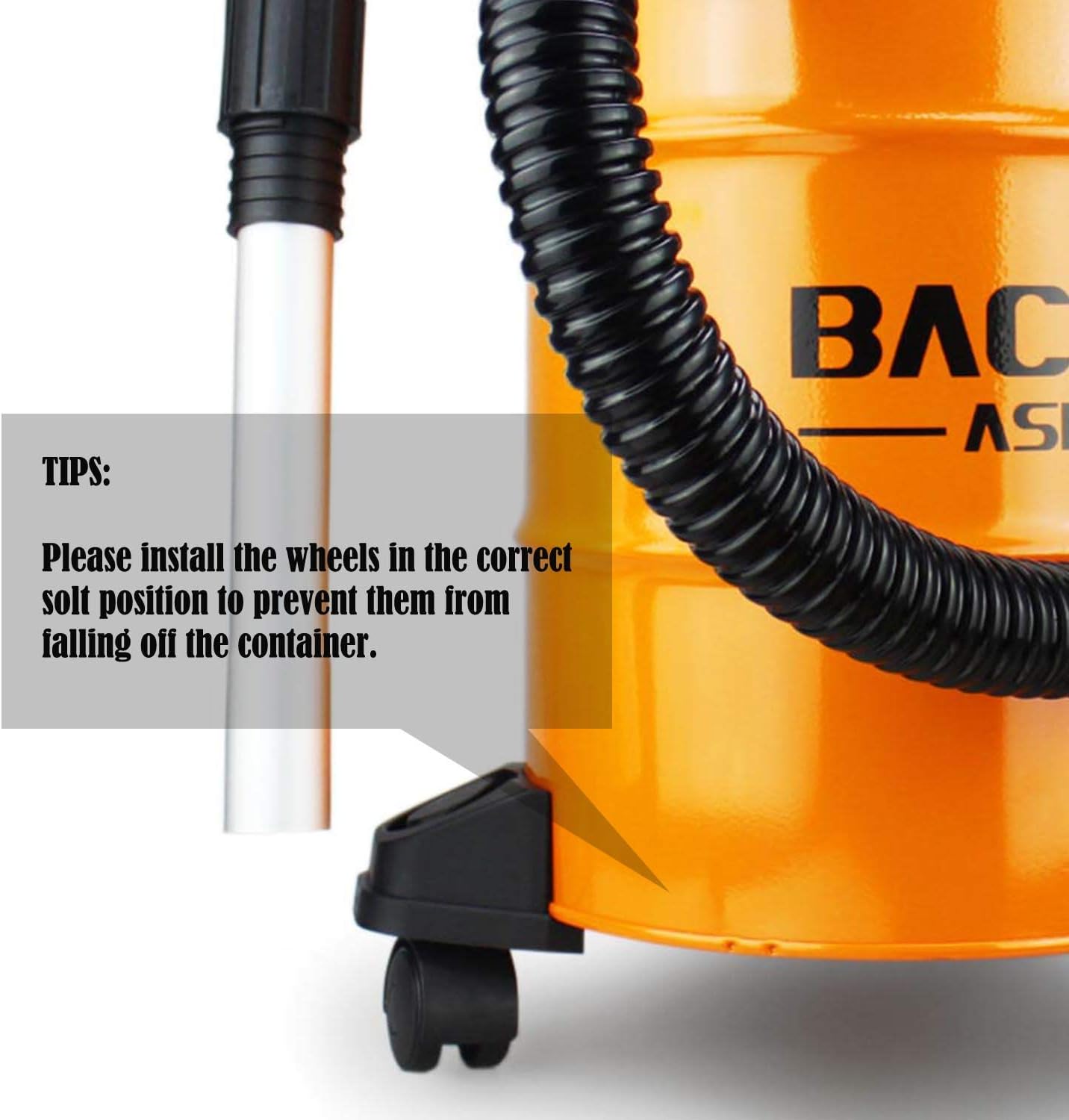 BACOENG Ash Vacuum Cleaner, 5.3 Gallon Ash Vacuum for Pellet Stoves, Wood Fireplace, Ash Vac Pellet Grill, Wood Stoves, Fire Pits