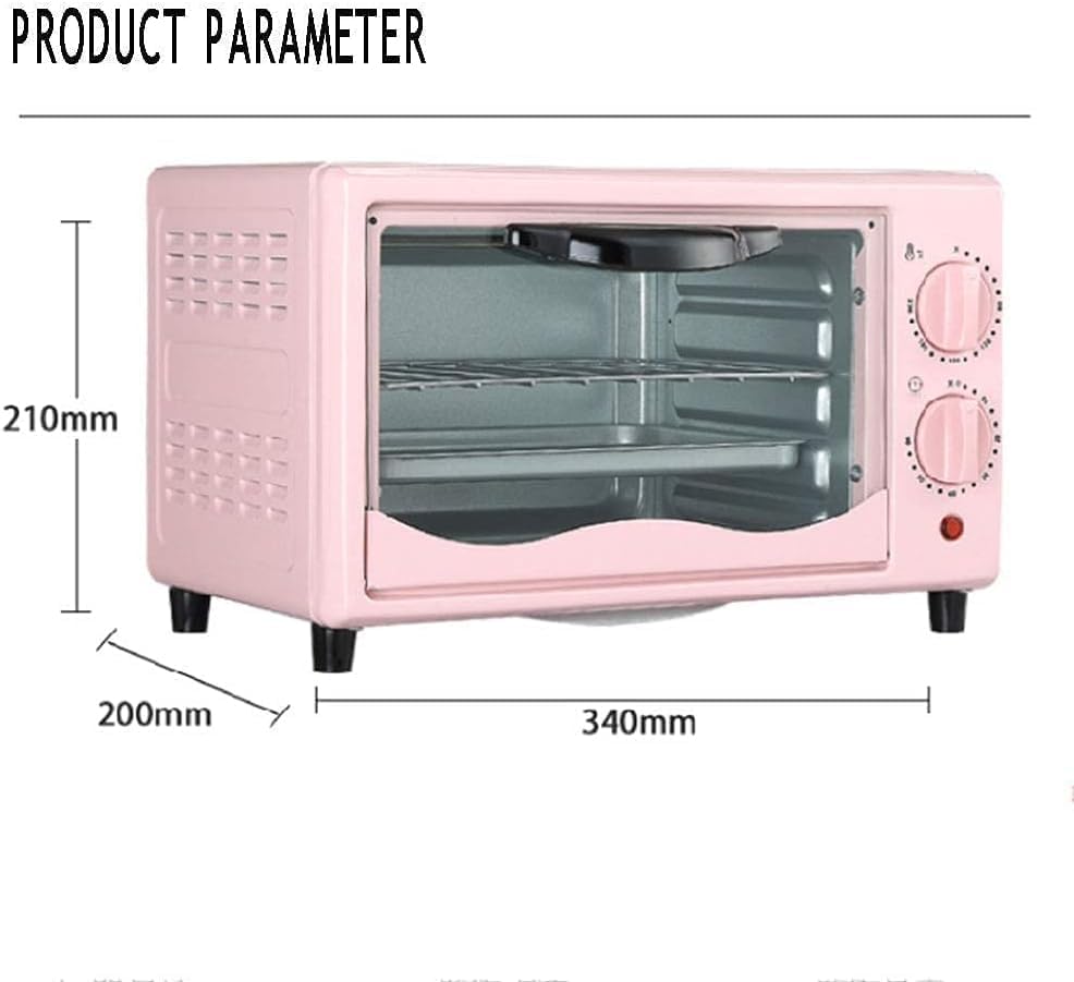 12L Pink Mini Oven Air Fryer - Multi-Function Convection Toaster Oven for Countertop Cooking, Perfect for Baking, Roasting & Air Frying, Space-Saving Design