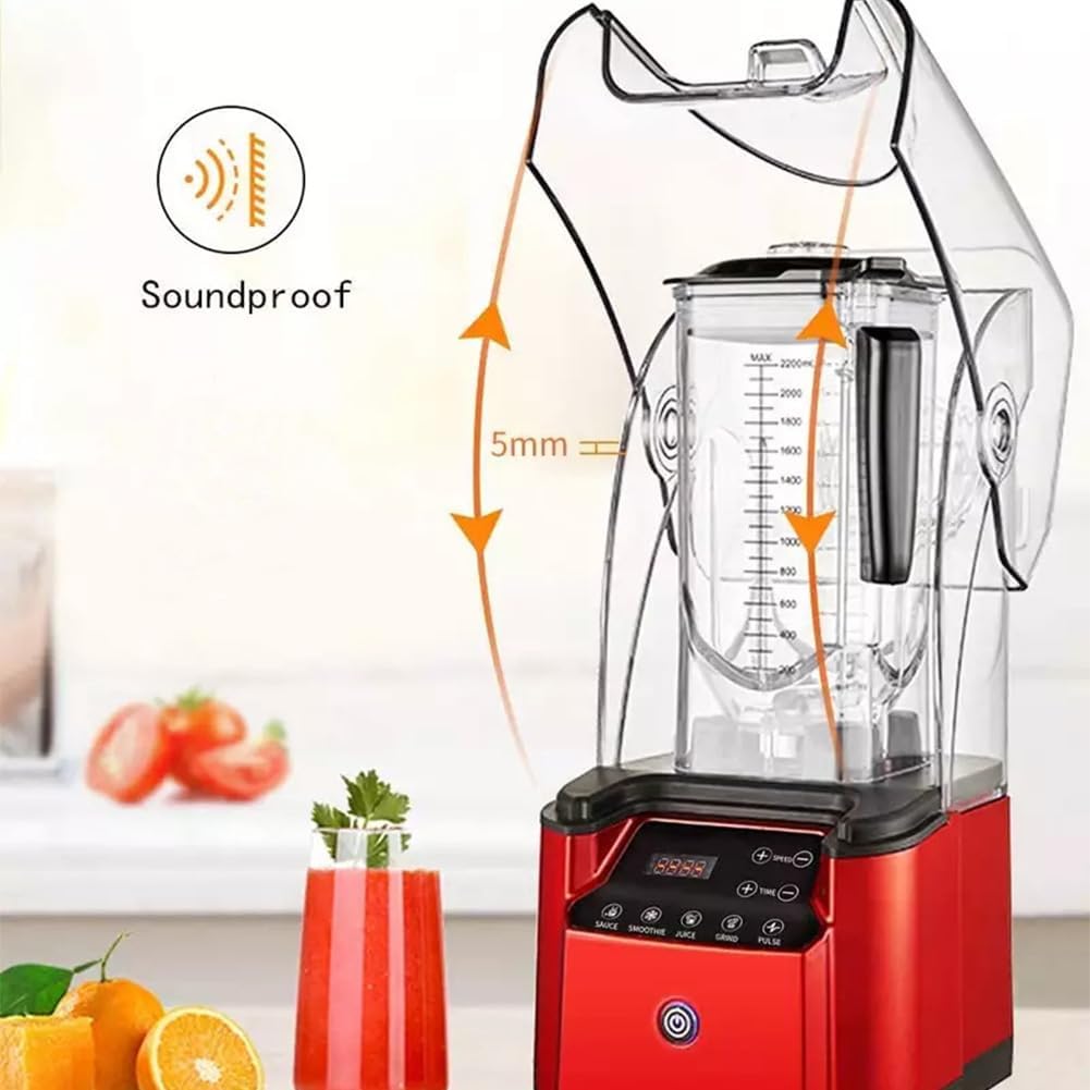 Blender Smoothie Maker with Sound Enclosure, Commercial Fruit Juice Smoothie Maker Professional Countertop Blender, Silent Broken Wall Cooking Machine, for Smoothie, Fruits B