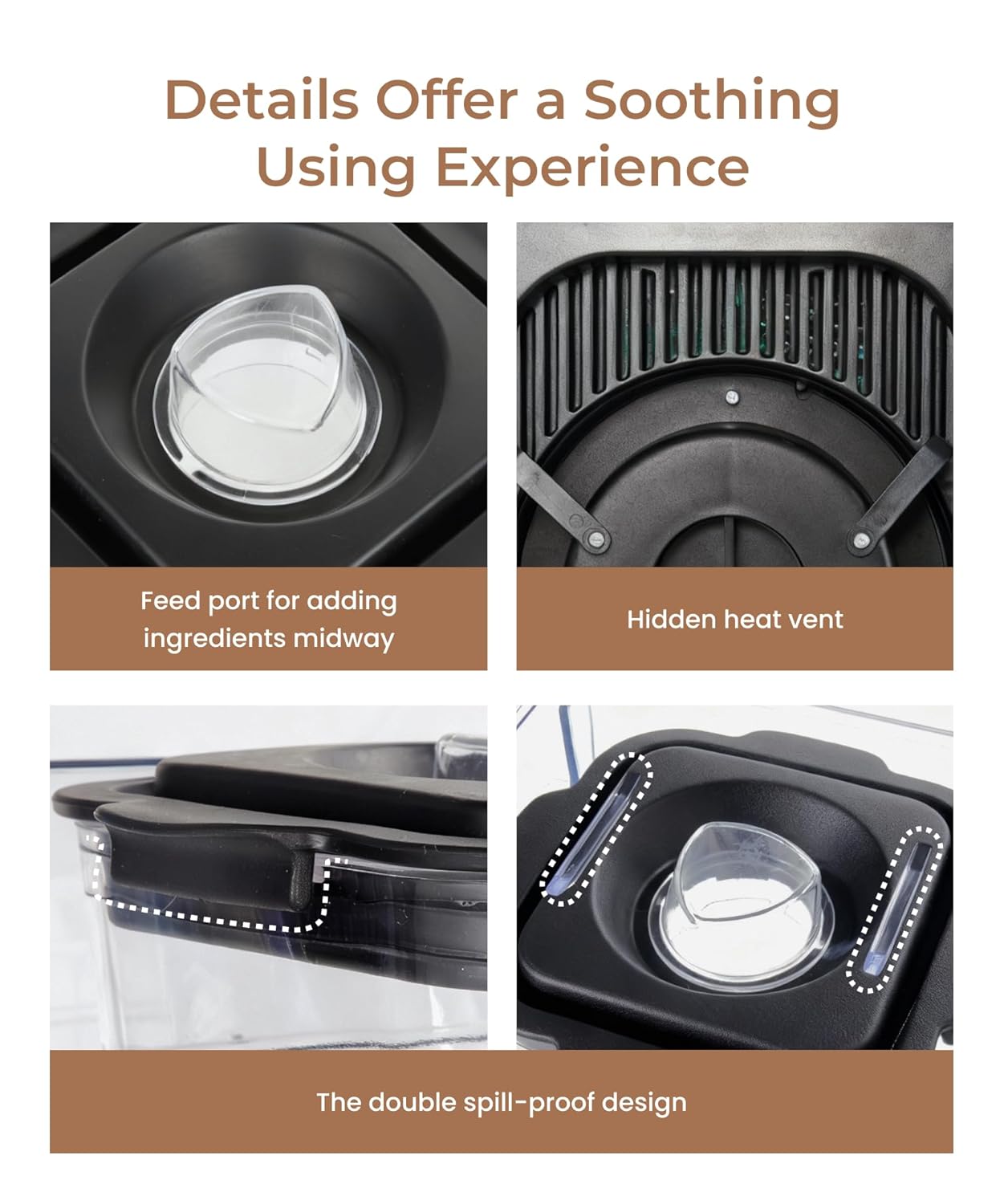 SYBO HSS-210E Commercial Professional Blender With Quiet Shield, Heavy-Duty 1400W High-Speed, 48oz BPA-Free Jar, Easy Cleaning & Dishwasher-Safe, for Juice, Ice Shakes, Smoothies, Metallic