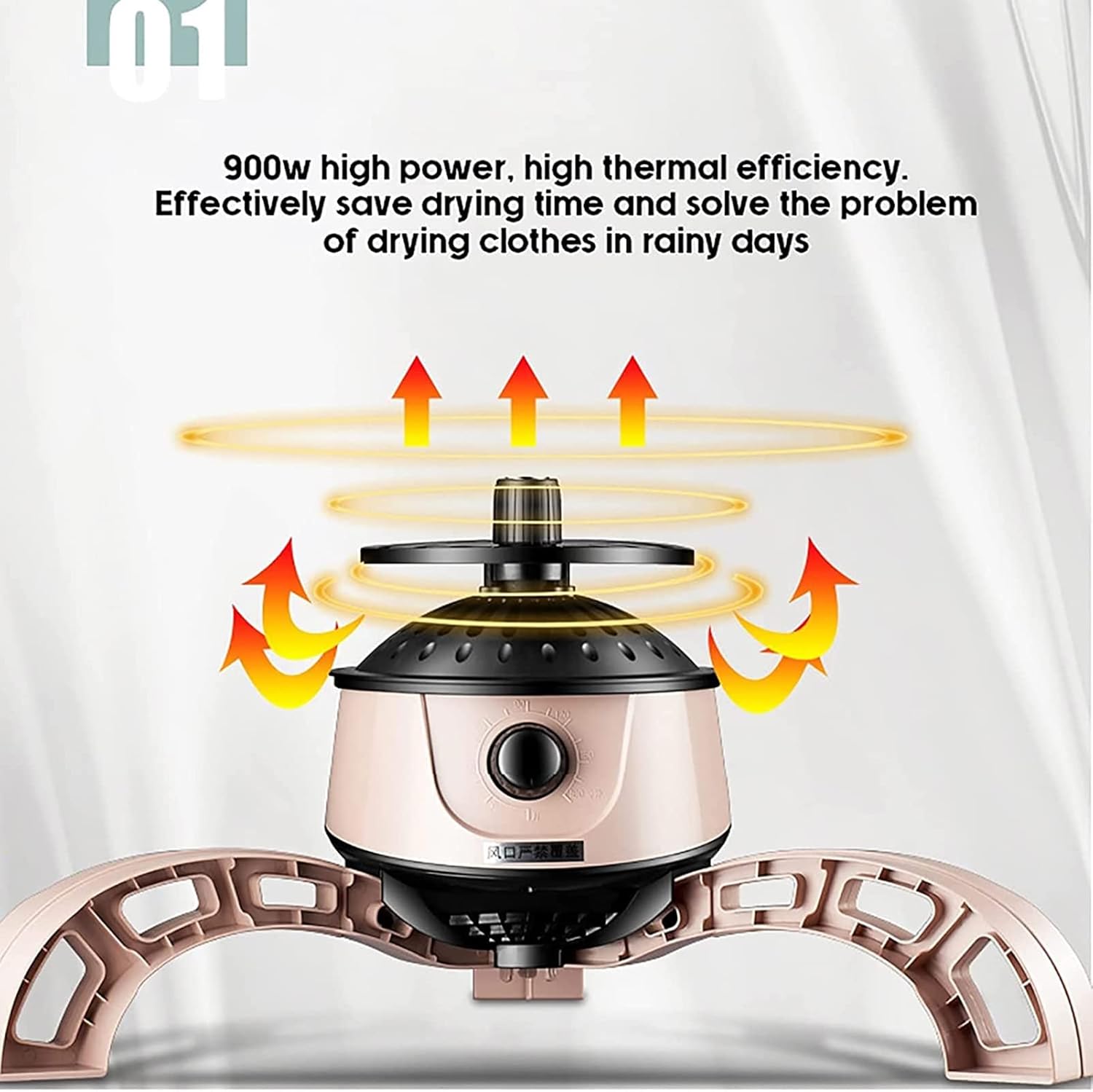 Portable Electric Clothes Dryer, 900W Heated Clothes Drying Rack with Timing, PTC Heating Travel Drying Machine Electric Warm Air Dryer Clothes, for Apartments Bathroom Dorm Home