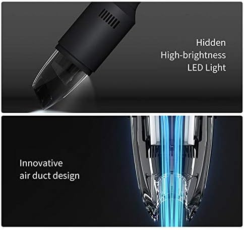 Handheld Wireless Multi-Purpose Vacuum Cleaner Protable Powerful Suction Brushless Motor for Car Home Pet Hair Cleaning (Color : White) (Black)