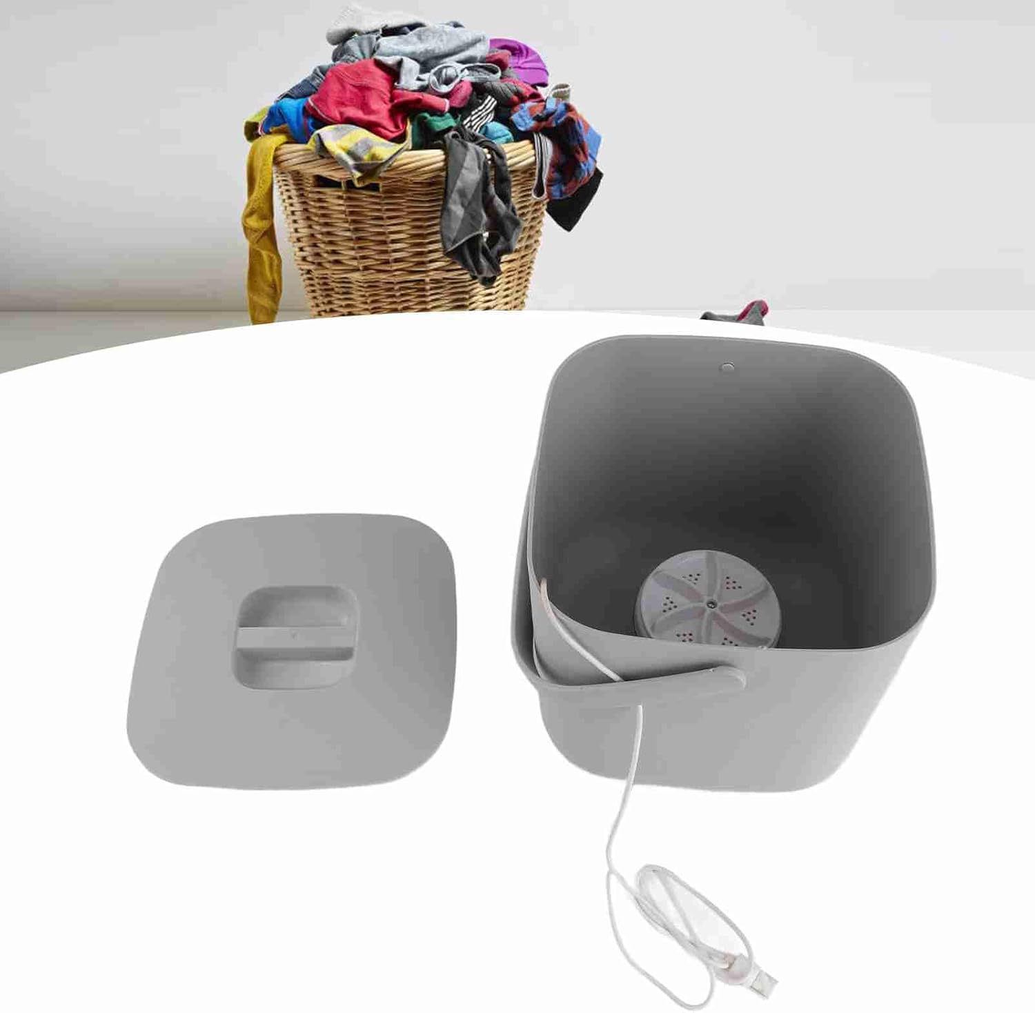 Mini Washing Machine 3.8L, Portable Turbine Washing Machine Noise Reduction USB Powered Laundry Washer for Underwear, Baby Clothes, Sock, Small Delicates