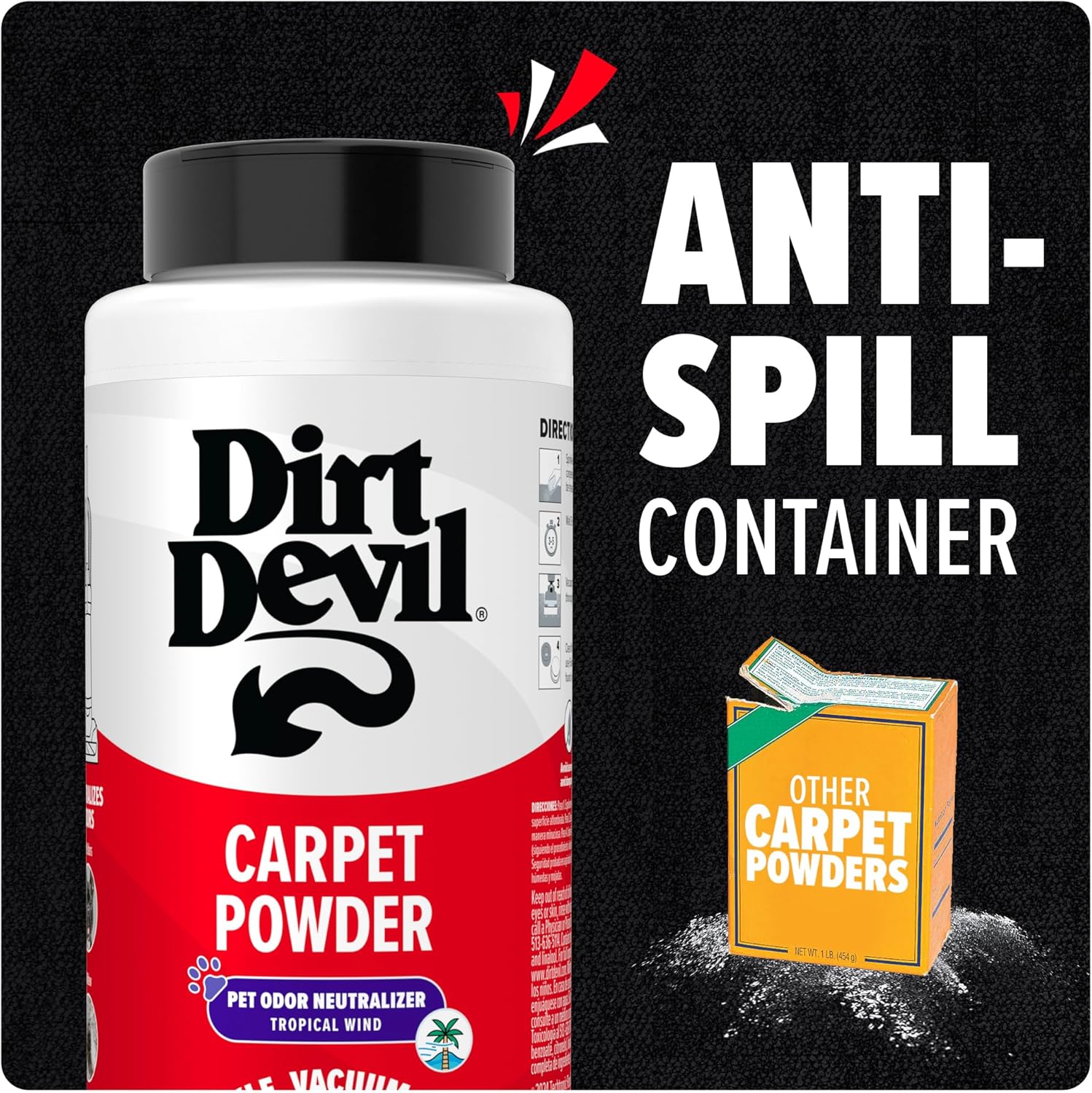 Dirt Devil Multi-Surface Extended Reach+ Bagless Upright Vacuum Cleaner Machine, UD76300V + 32 oz Pet Carpet Powder, Room Refresher, Pet Odor Eliminator, Tropical Wind Scent, AD31211