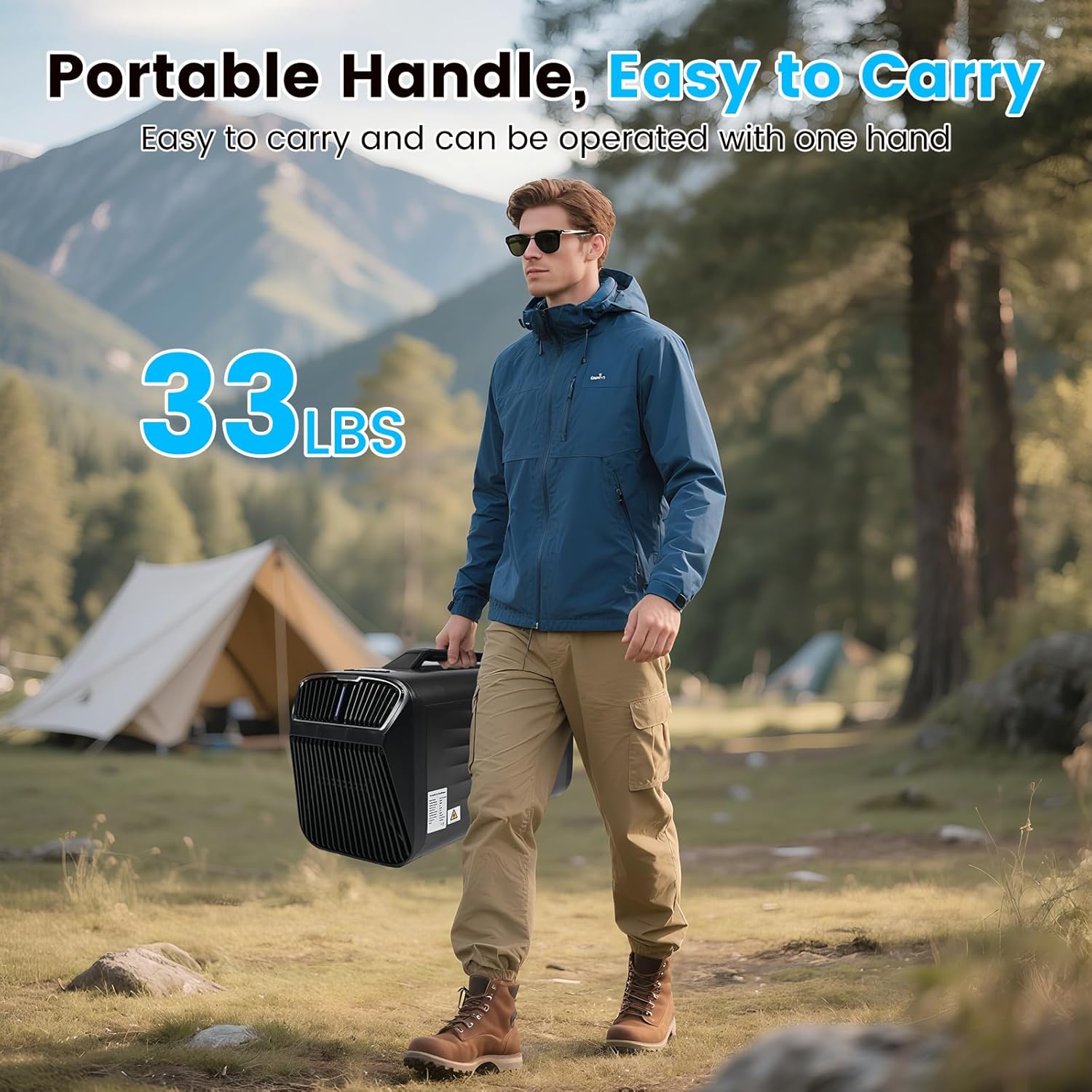 5600BTU Portable Air Conditioner for camping Tent Air Conditioner for RV, Van, Truck, Car – Dual Mode Cooling & Heating AC for Indoor&Outdoor Use