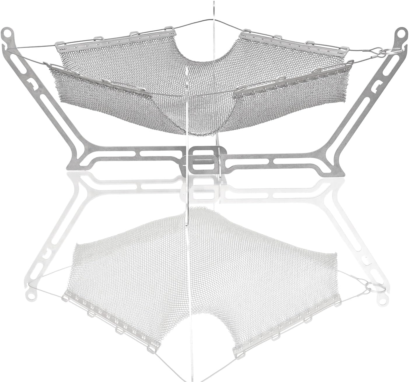 MONORAL MT-0319 Compact Mesh Bonfire Stand, Wireframe Light, 2 (Load Capacity: 6.6 lbs (3 kg), Stainless Steel Mesh Specifications