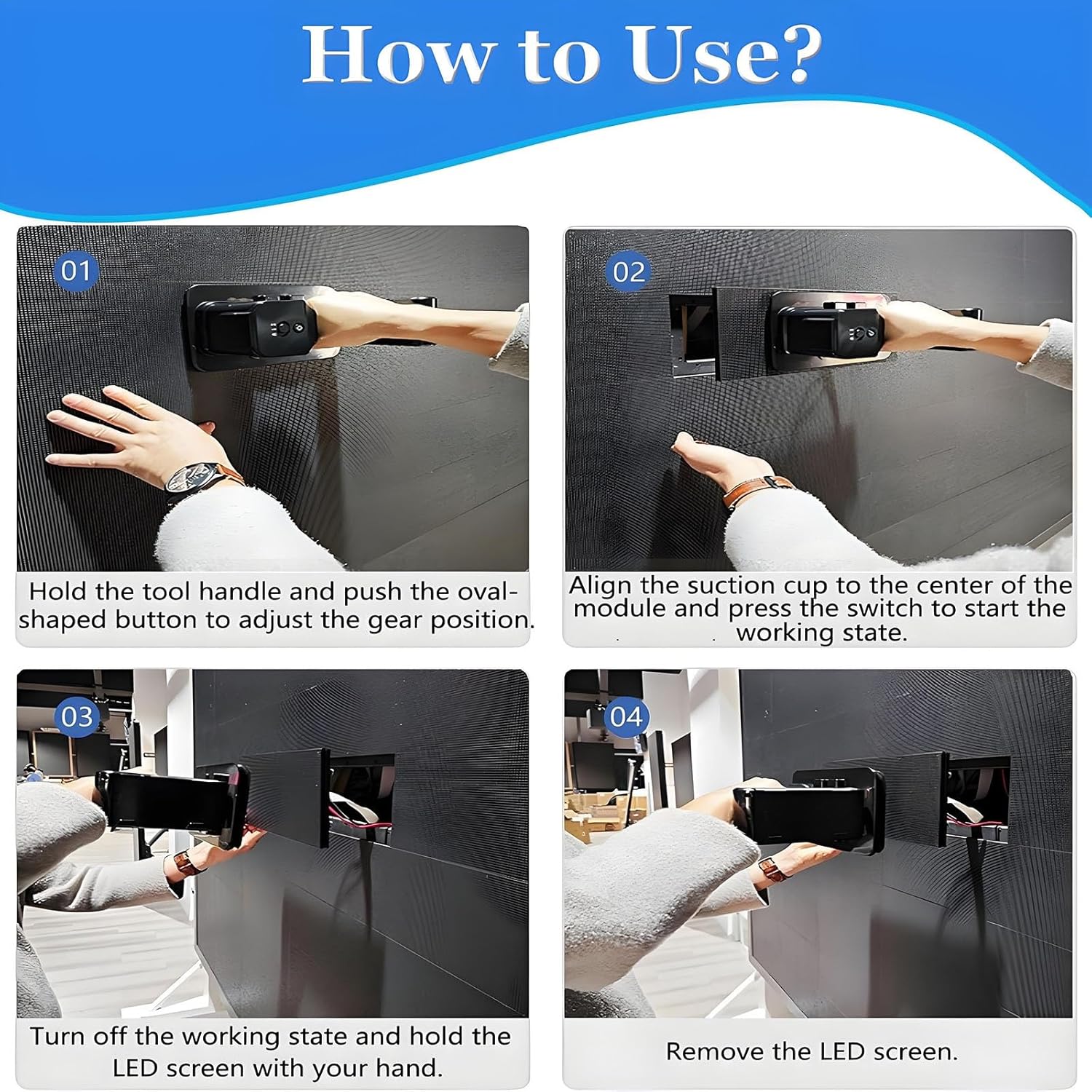 Upgraded Led Display Moving Tools, 66 Lbs Load Capacity Vacuum Grip Sucker for Front Panel Maintenance of LED Displays, Led Screen Suction Cup with Aviation Box