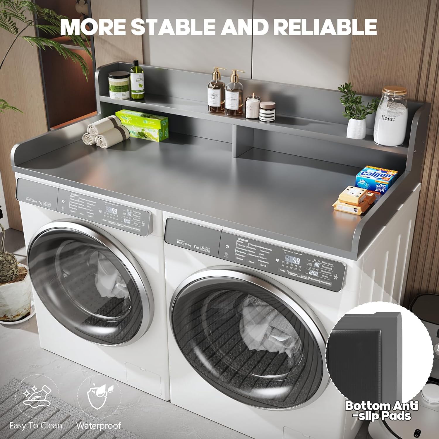 2-Tier Washer and Dryer Countertop with 2.75